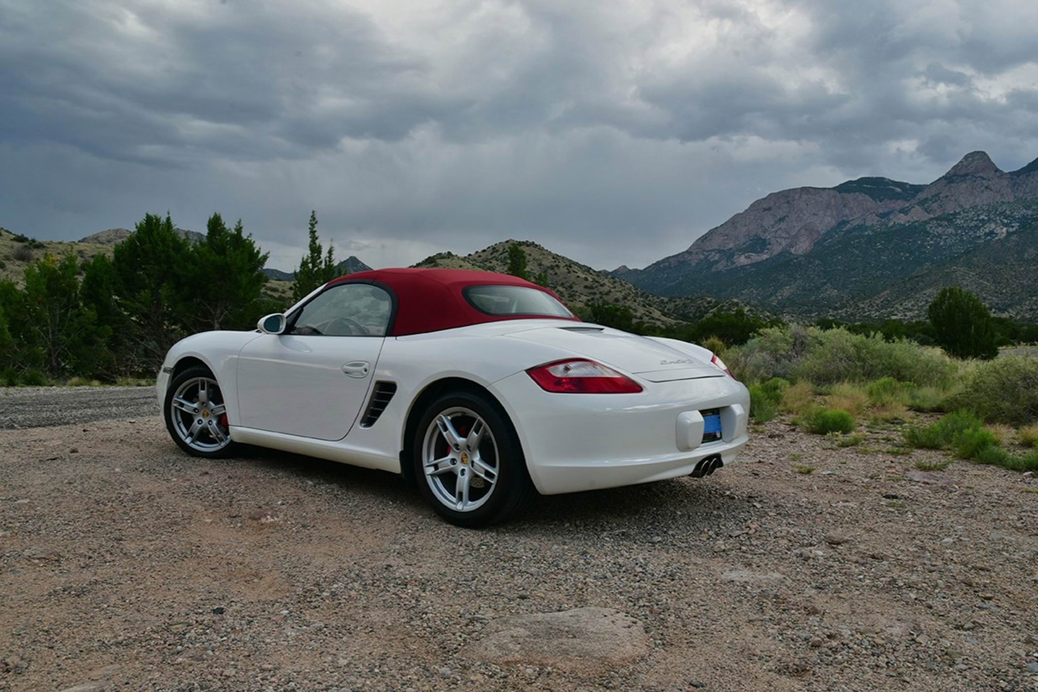Download mobile wallpaper Car, Convertible, Vehicles, White Car, Porsche Boxster S for free.