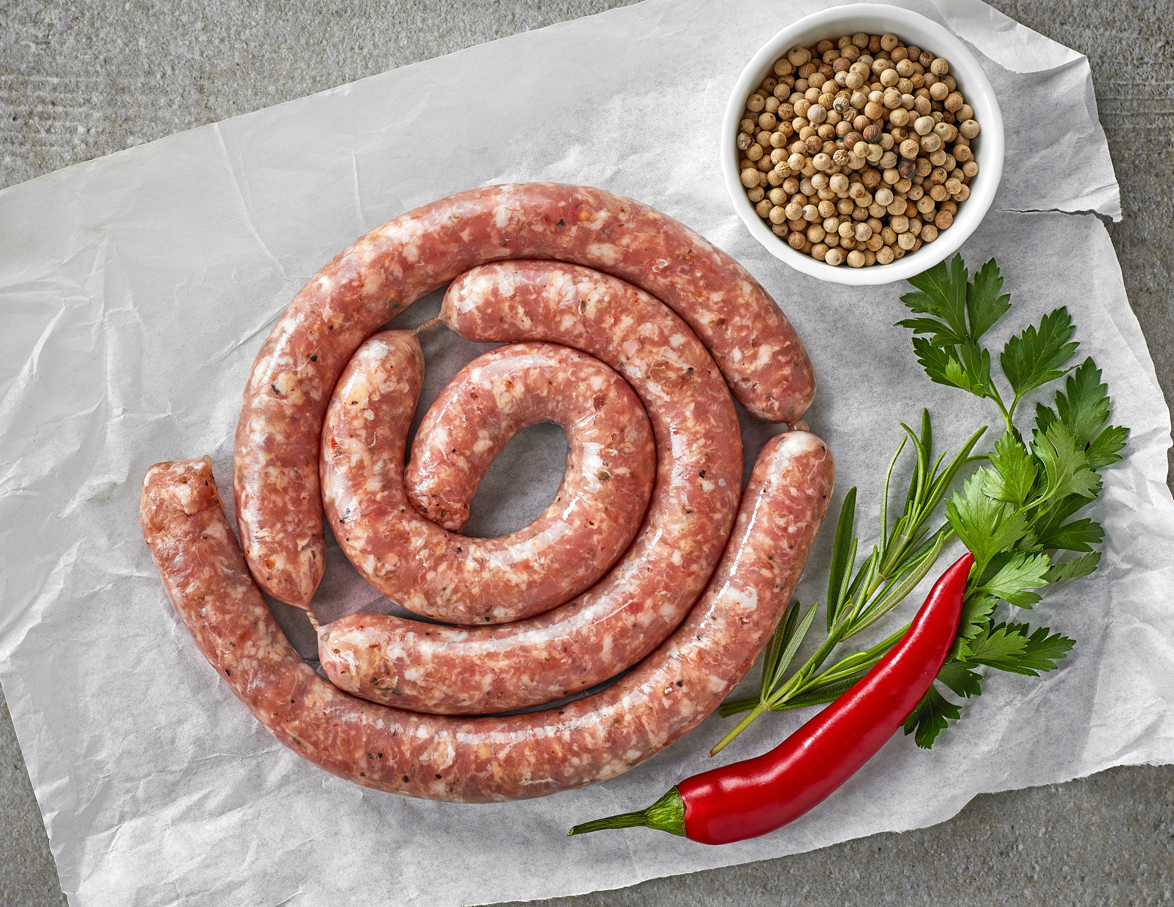 Download mobile wallpaper Food, Pepper, Meat, Sausage for free.