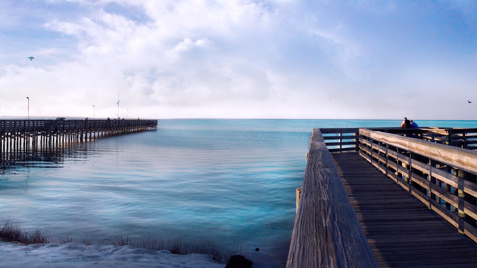 Laden Sie das Horizont, Seebrücke, Ozean, Meer, Menschengemacht-Bild kostenlos auf Ihren PC-Desktop herunter