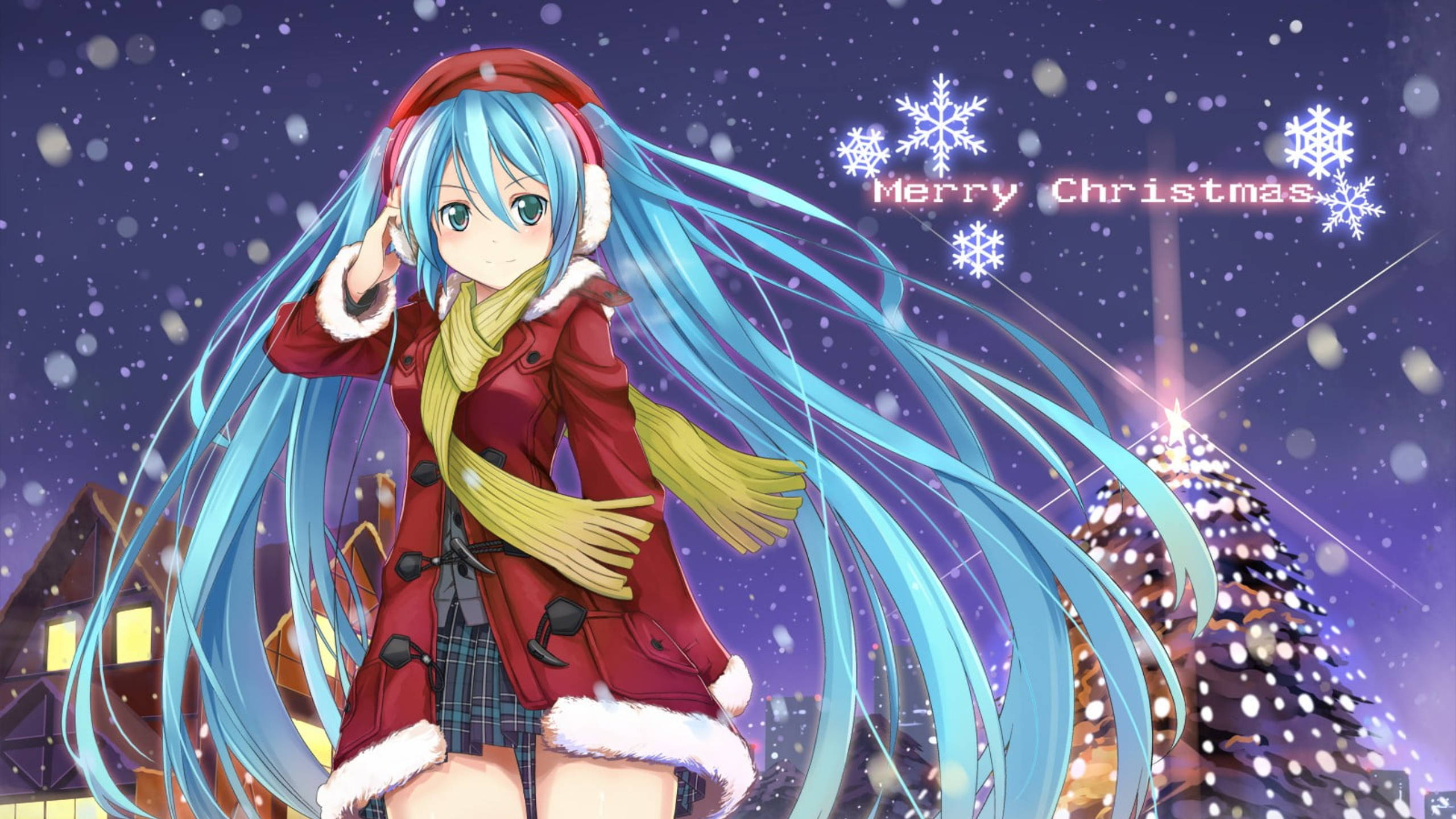 Free download wallpaper Anime, Christmas, Vocaloid, Hatsune Miku, Merry Christmas on your PC desktop