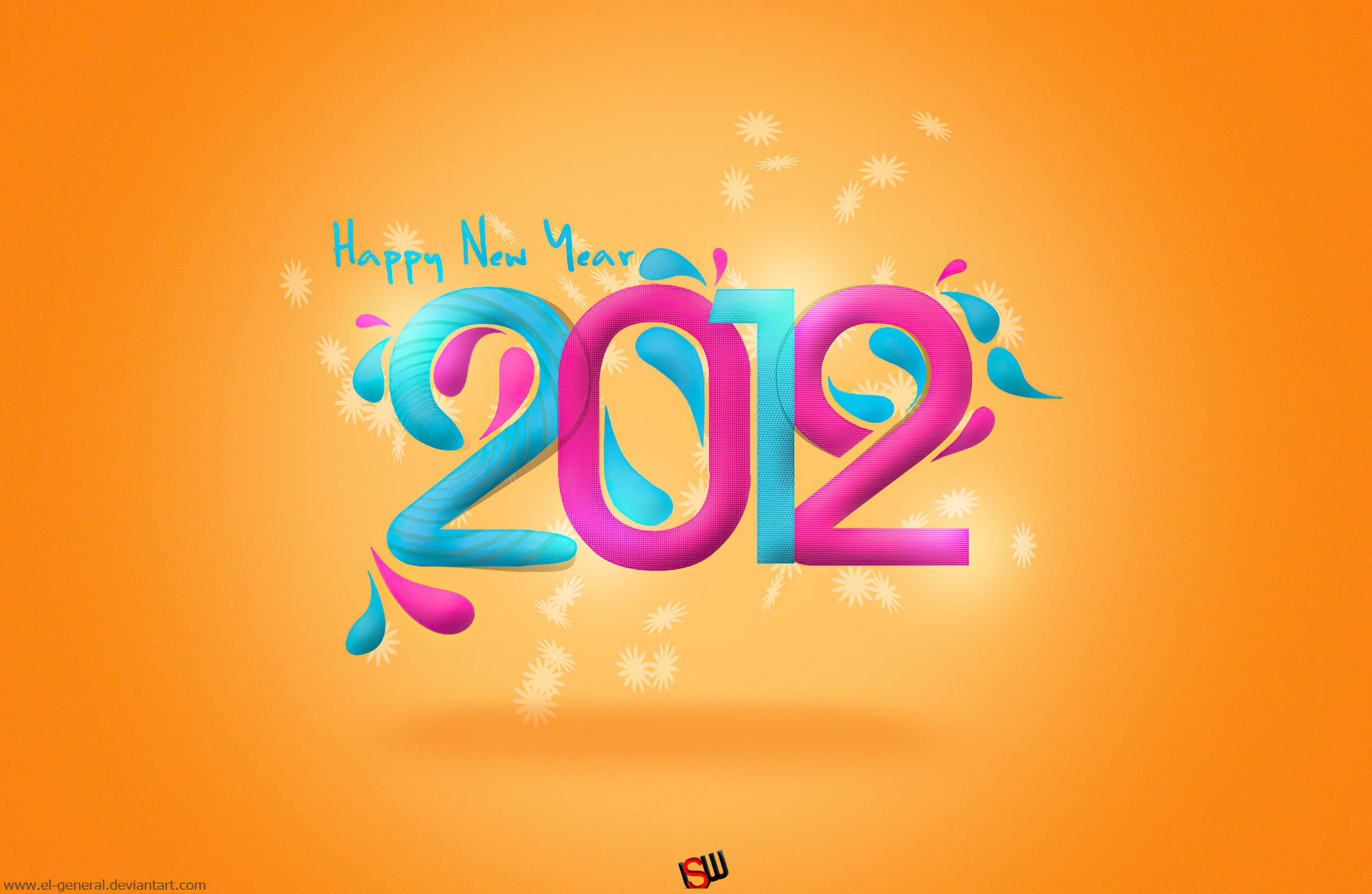 Handy-Wallpaper Feiertage, Neujahr 2012 kostenlos herunterladen.