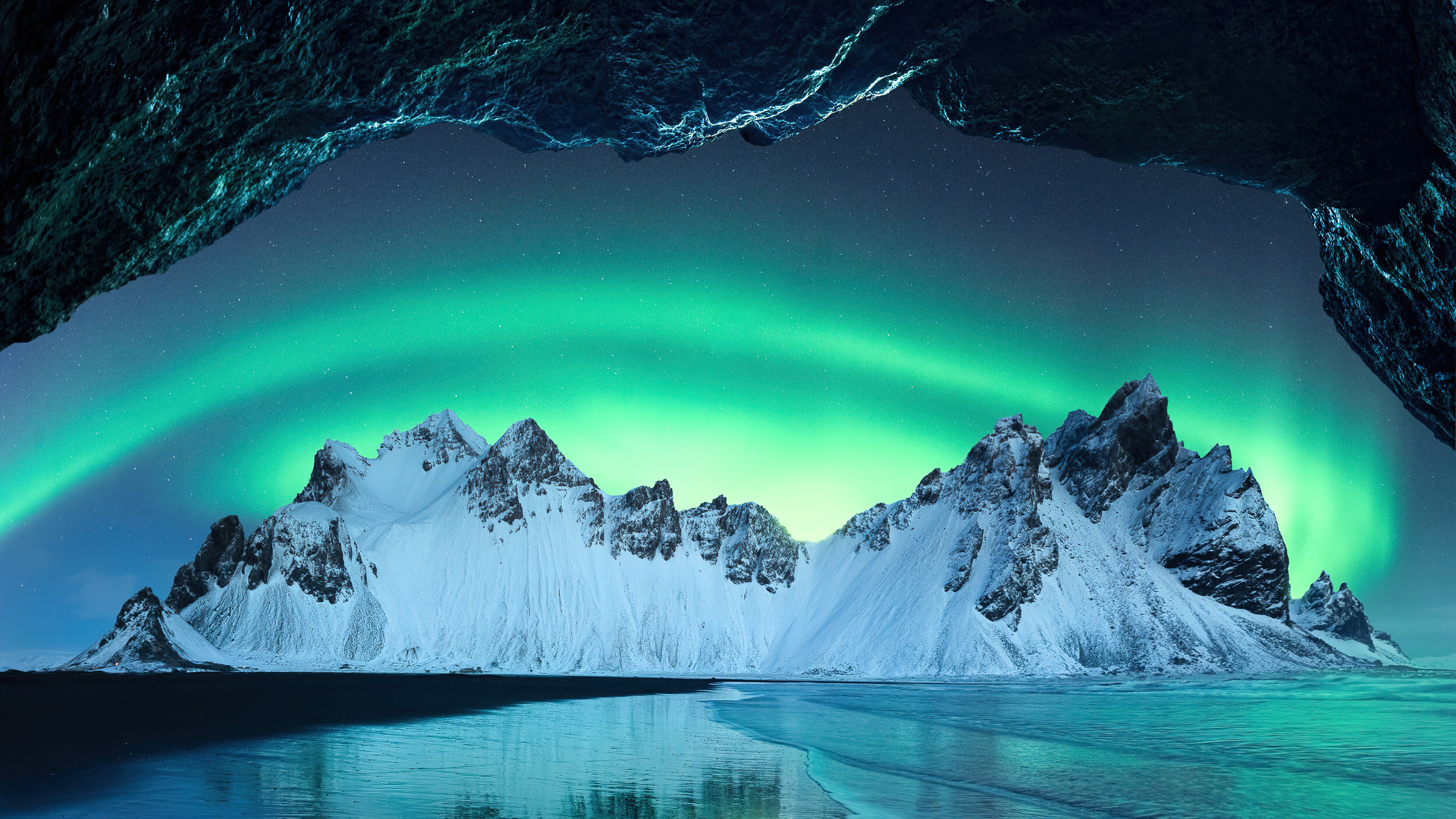 Téléchargez gratuitement l'image Nuit, Montagne, Aurore Boréale, Terre/nature sur le bureau de votre PC