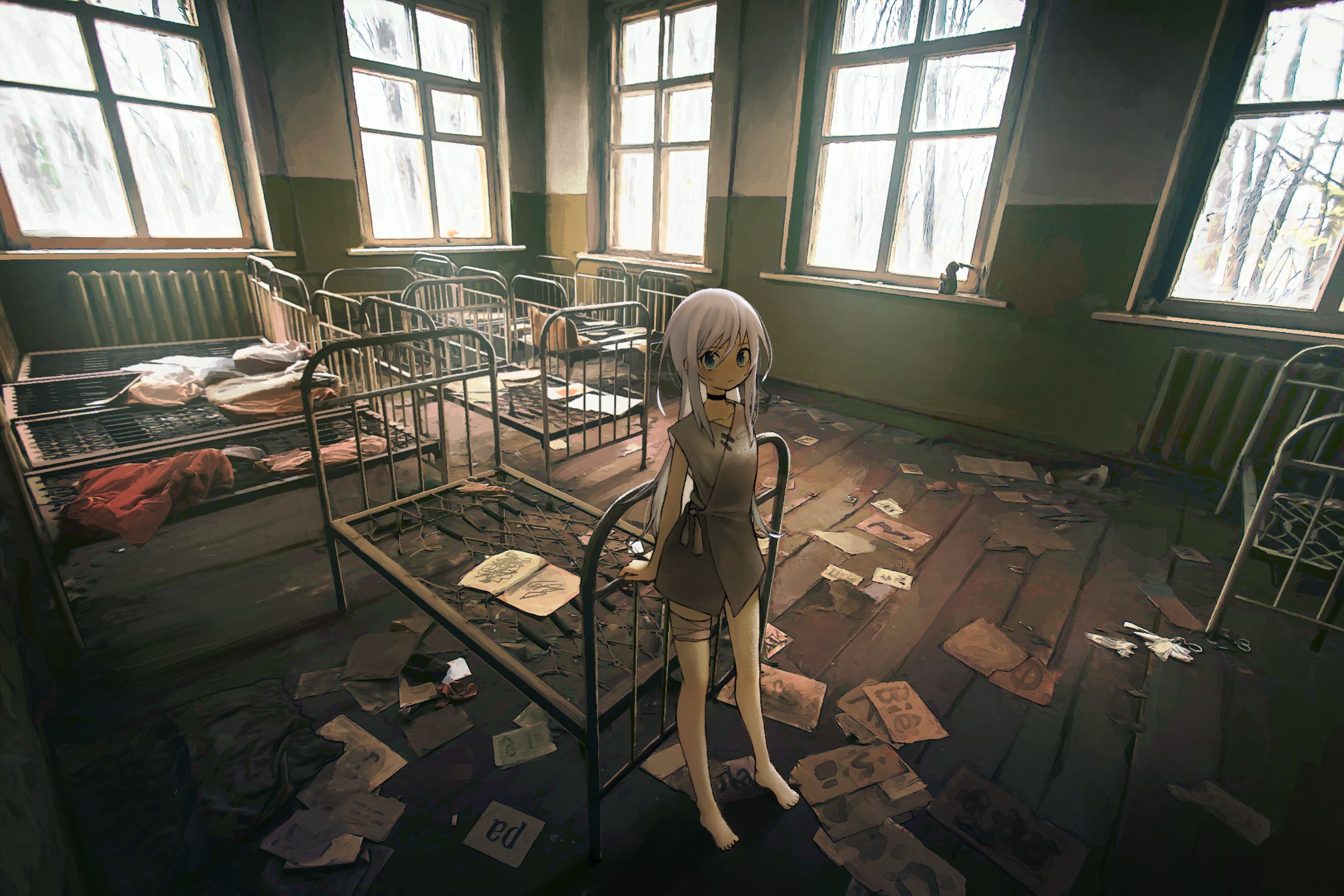 Download mobile wallpaper Anime, Window, Room, Abandoned, Original for free.
