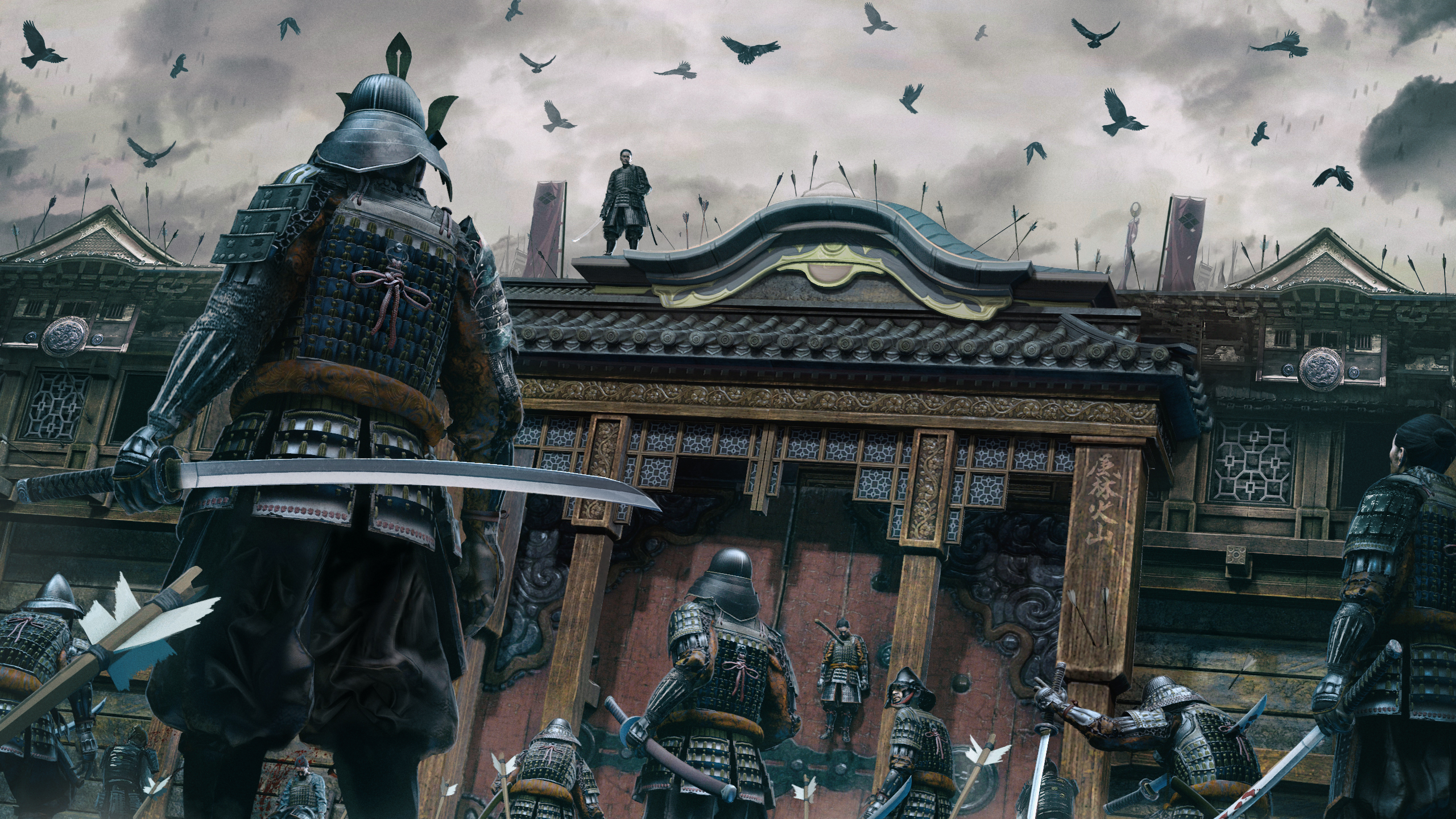 993148 descargar imagen katana, japón, fantasía, samurái, flecha, batalla, ave, espada, guerrero: fondos de pantalla y protectores de pantalla gratis