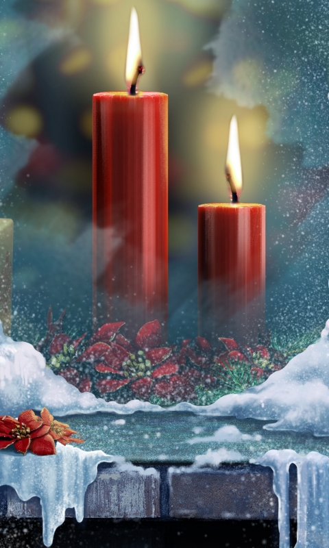 Download mobile wallpaper Christmas, Holiday, Gift, Candle for free.