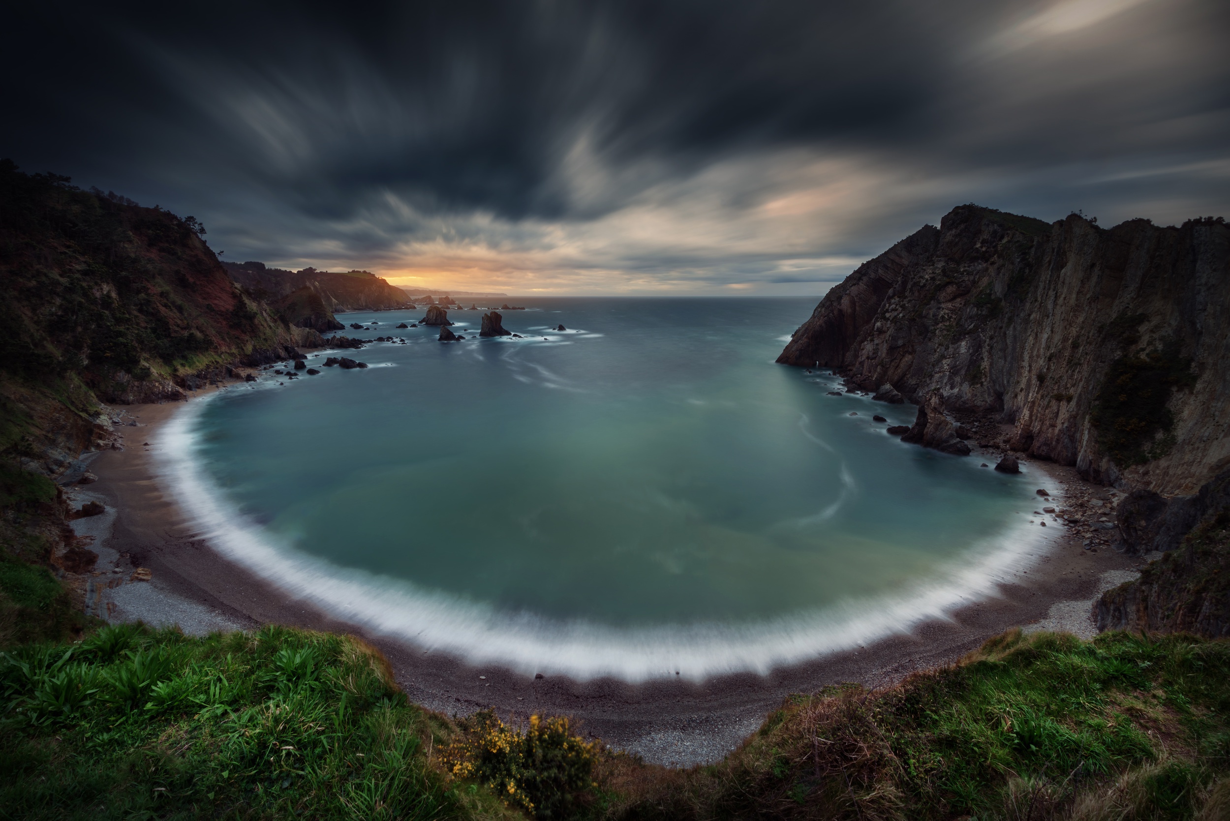 Descarga gratuita de fondo de pantalla para móvil de Naturaleza, Playa, Horizonte, Costa, Océano, Acantilado, Tierra/naturaleza.