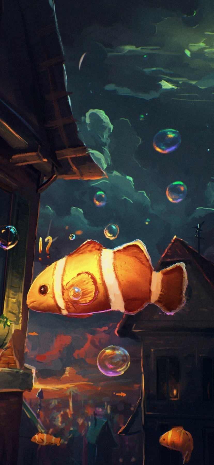 Download mobile wallpaper Fantasy, Artistic, Fish, Underwater for free.
