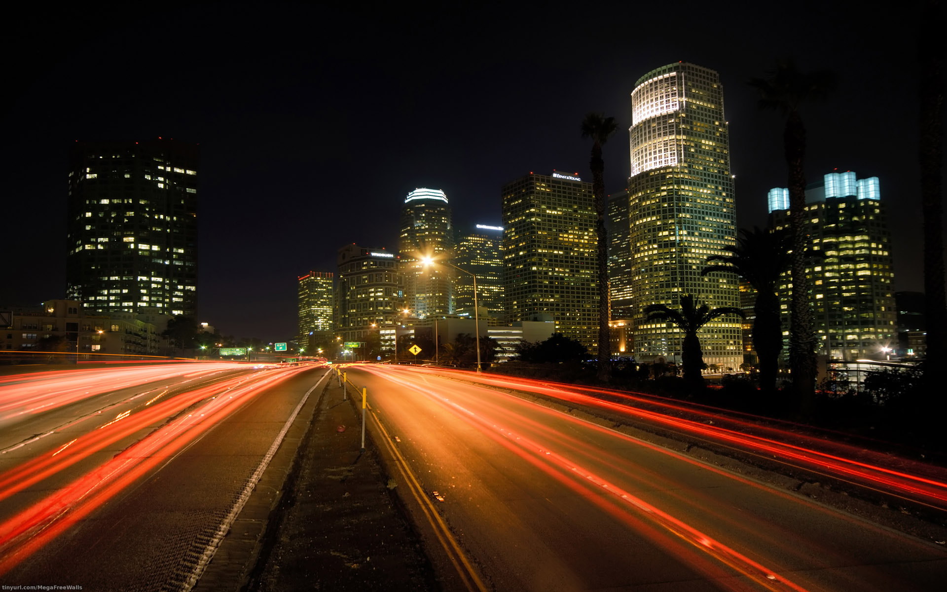 PCデスクトップに都市, 街, 建物, 光, 道, ロサンゼルス, 夜, マンメイド, タイムラプス画像を無料でダウンロード