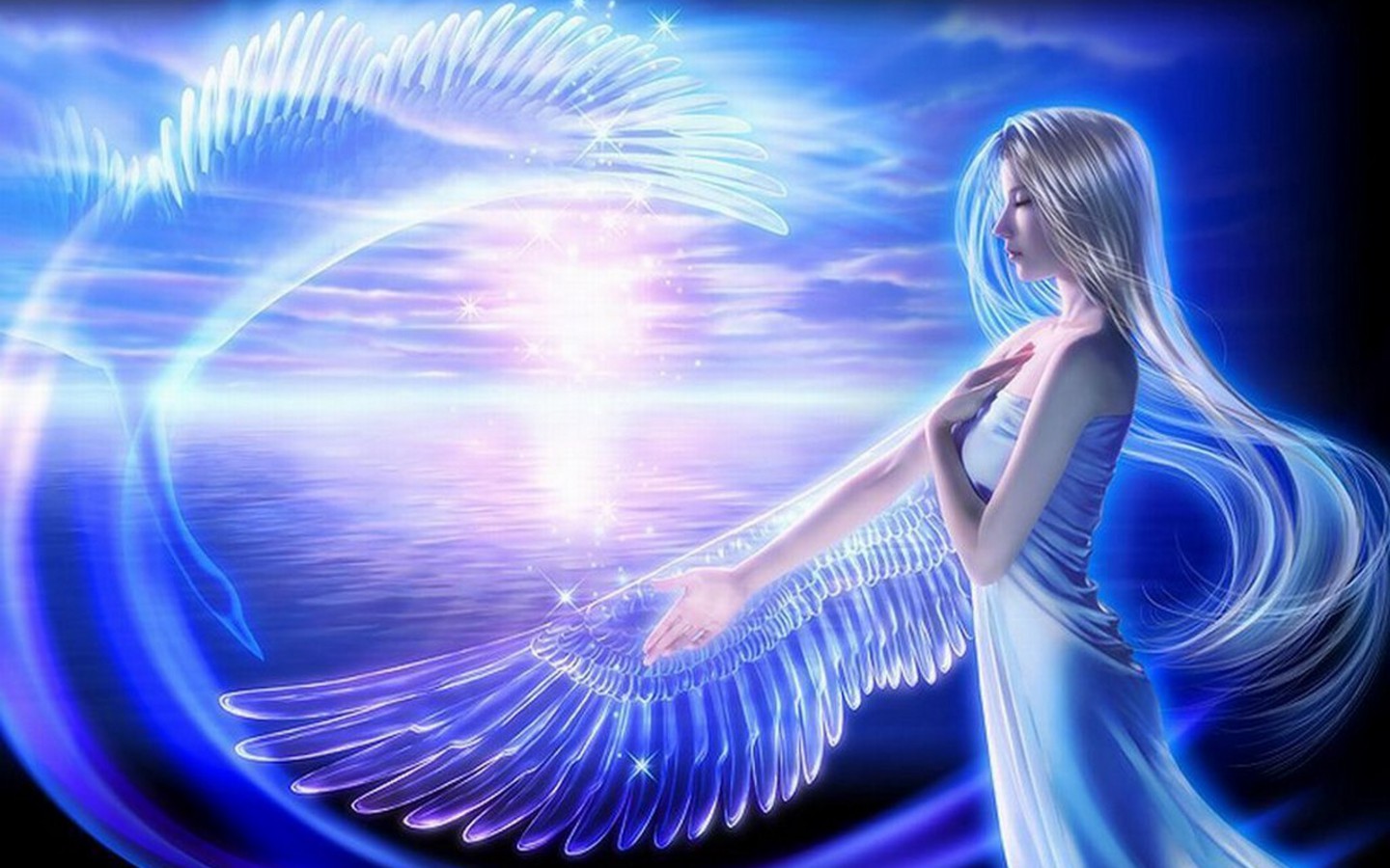 Download mobile wallpaper Fantasy, Bird, Wings, Angel for free.