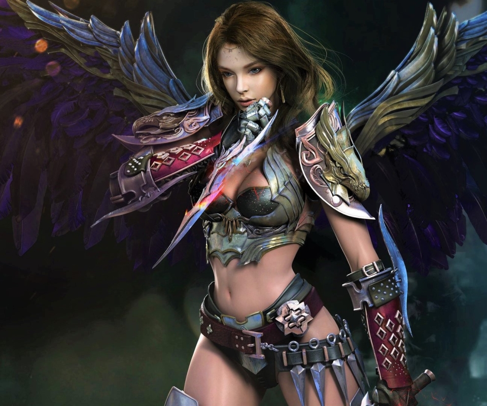 Download mobile wallpaper Fantasy, Weapon, Warrior, Angel, Dagger, Angel Warrior for free.