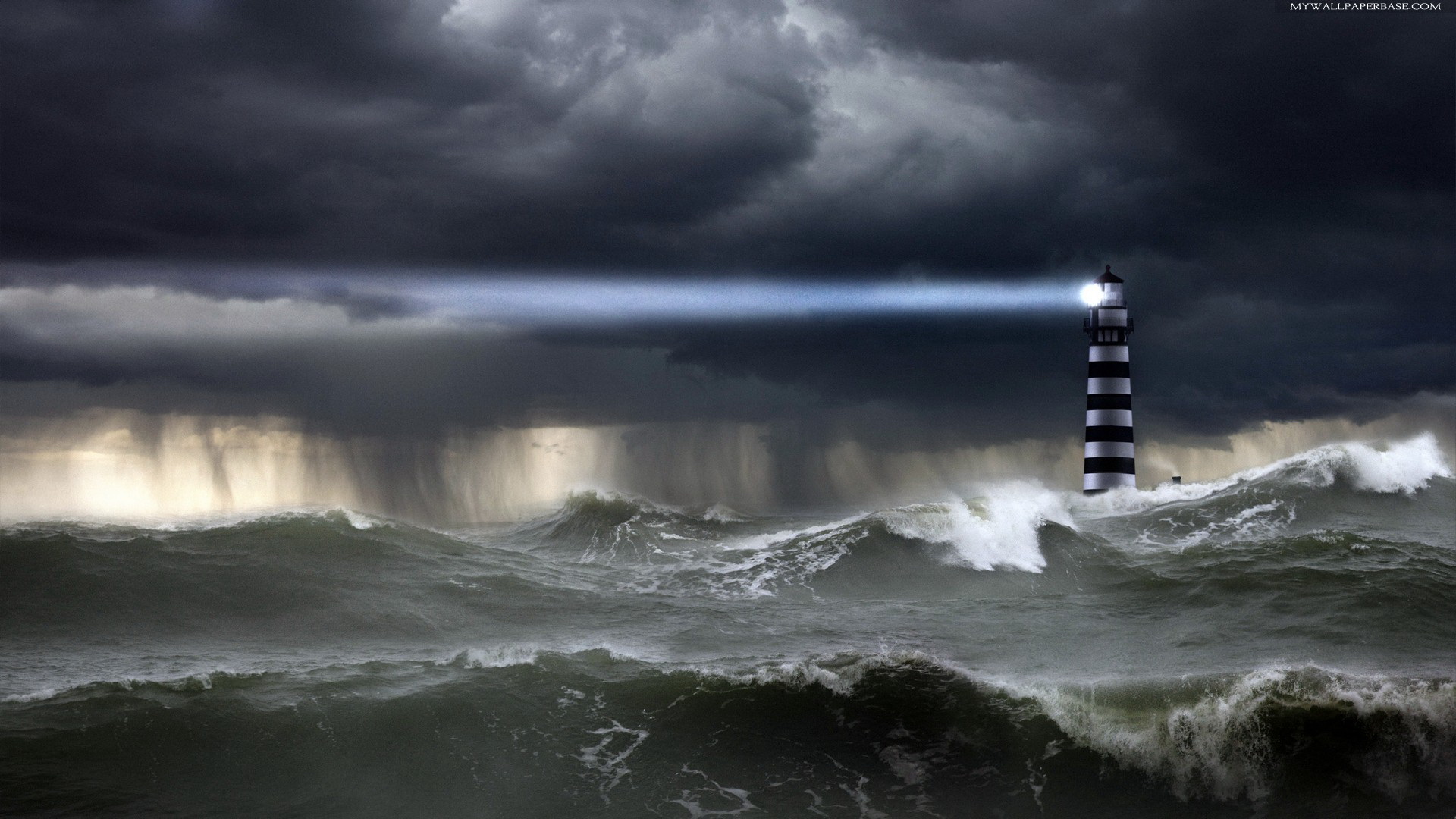 Laden Sie das Ozean, Leuchtturm, Sturm, Welle, Meer, Menschengemacht-Bild kostenlos auf Ihren PC-Desktop herunter