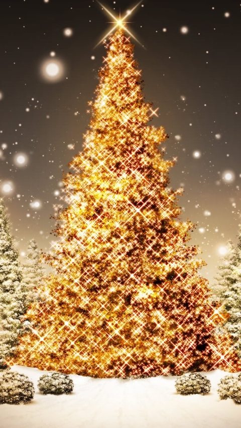 Download mobile wallpaper Snow, Christmas, Holiday, Christmas Tree, Christmas Lights for free.