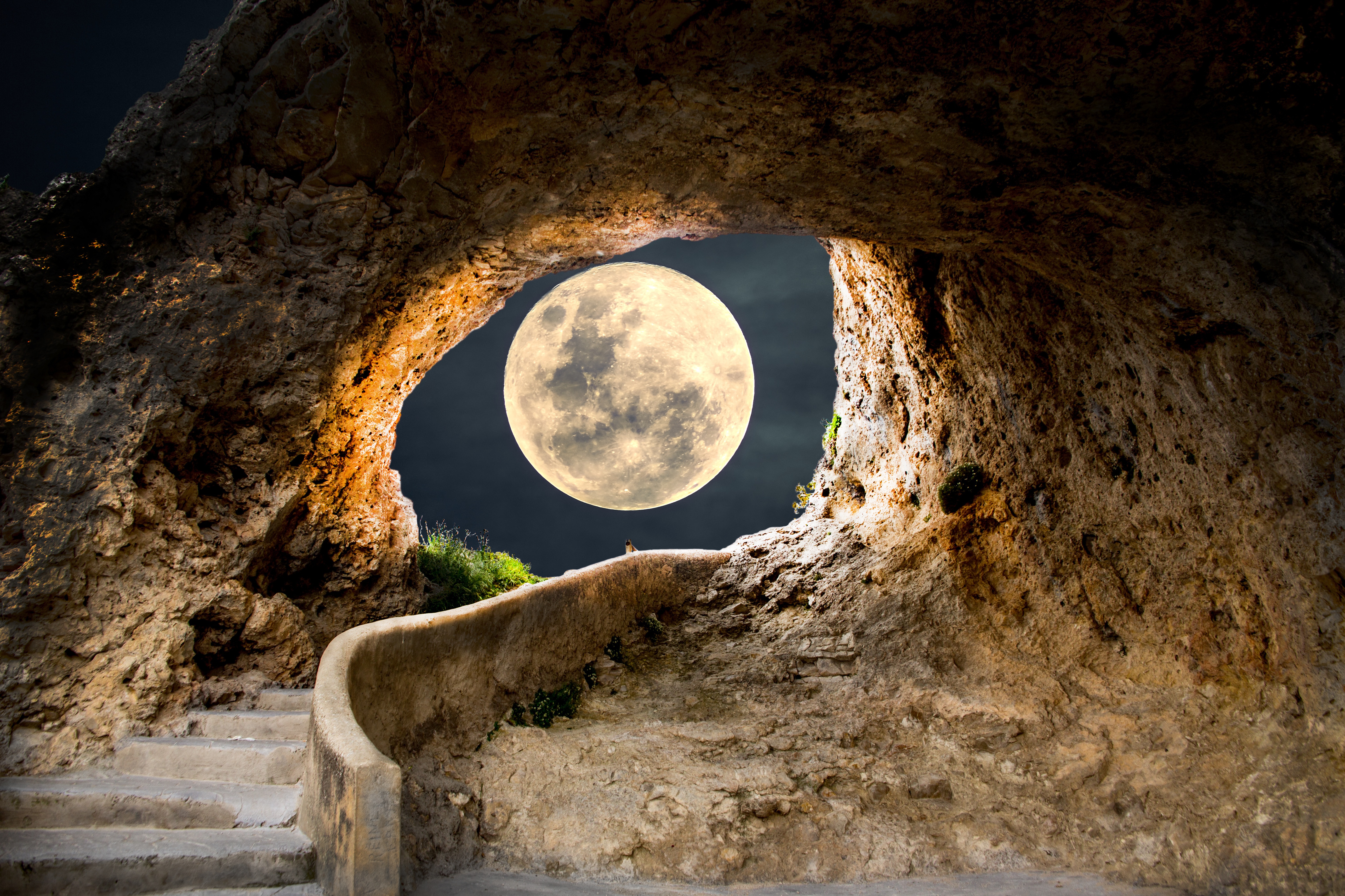 Laden Sie das Mond, Nacht, Himmel, Erde/natur, Felsentor-Bild kostenlos auf Ihren PC-Desktop herunter