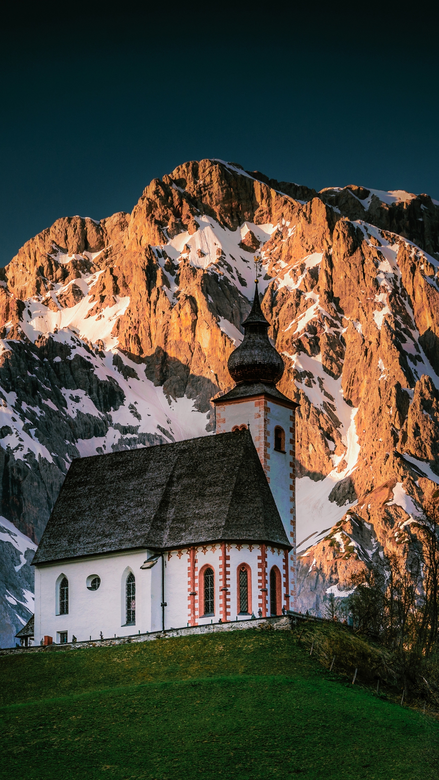 PCデスクトップに雪, 山, オーストリア, アルプス, 教会, 宗教的画像を無料でダウンロード