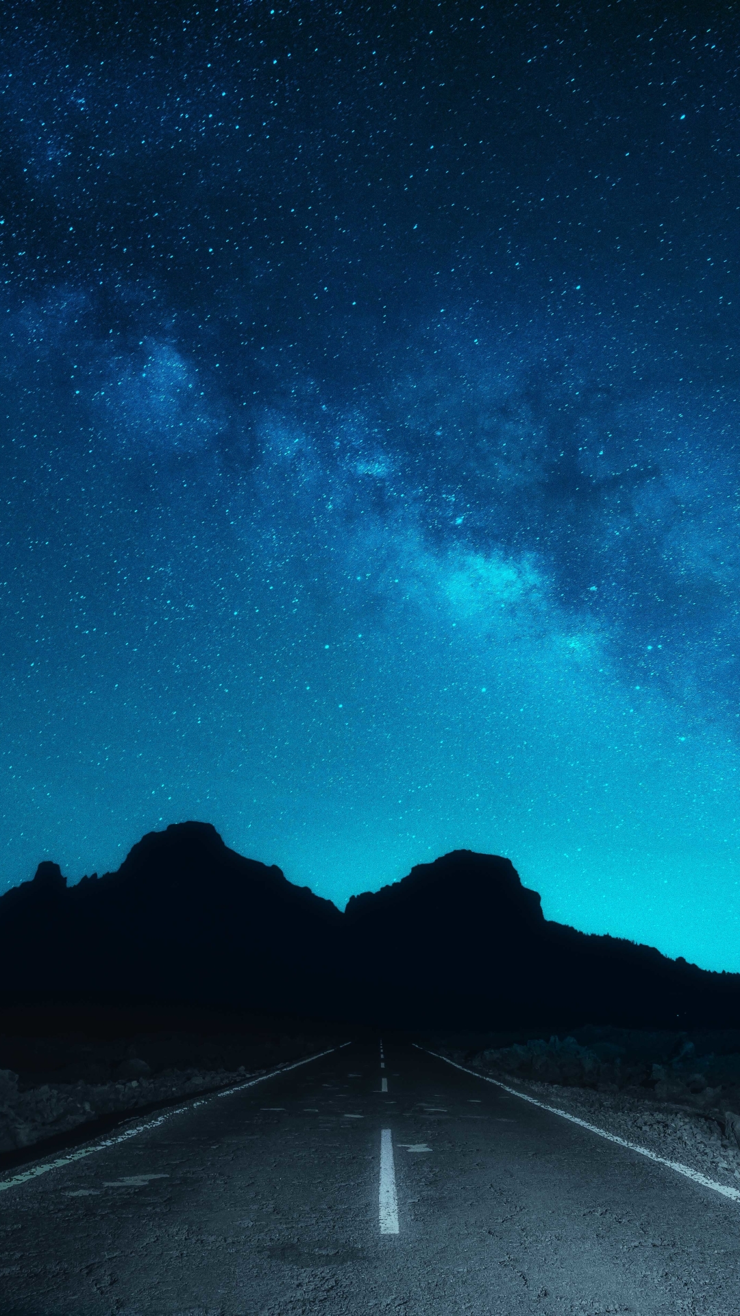 Download mobile wallpaper Stars, Night, Road, Milky Way, Sci Fi for free.