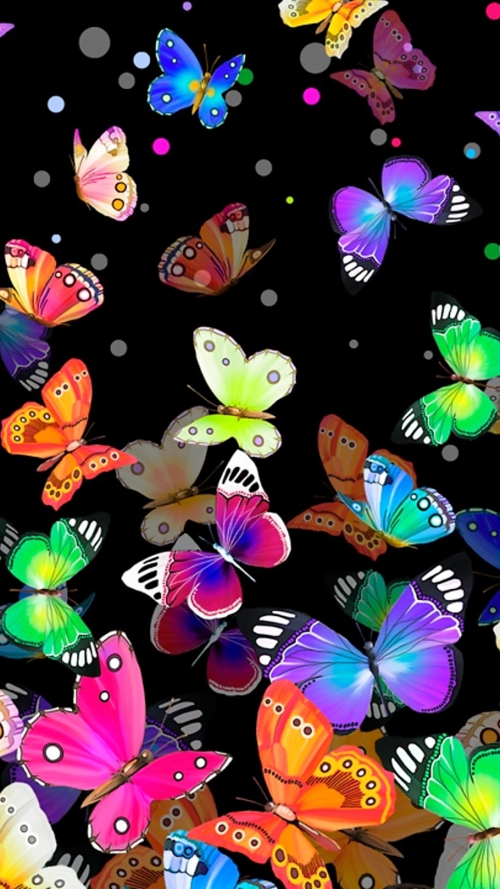 Скачать картинку Яркий, Бабочка, Красочный, Художественные в телефон бесплатно.