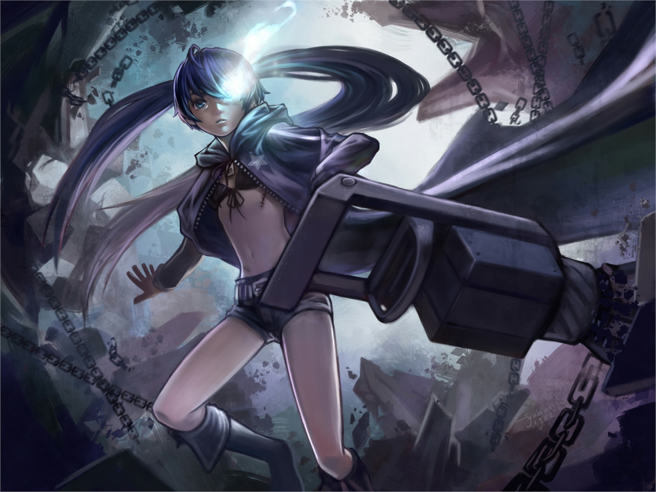 Free download wallpaper Anime, Black Rock Shooter on your PC desktop