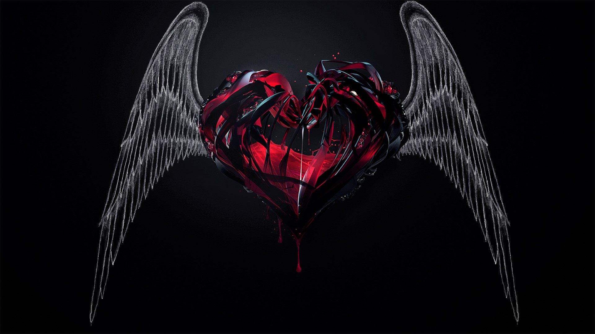 Download mobile wallpaper Wings, Heart, Artistic for free.