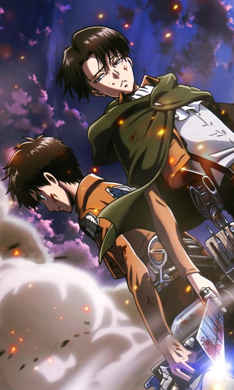 Handy-Wallpaper Animes, Eren Jäger, Attack On Titan, Levi Ackermann kostenlos herunterladen.