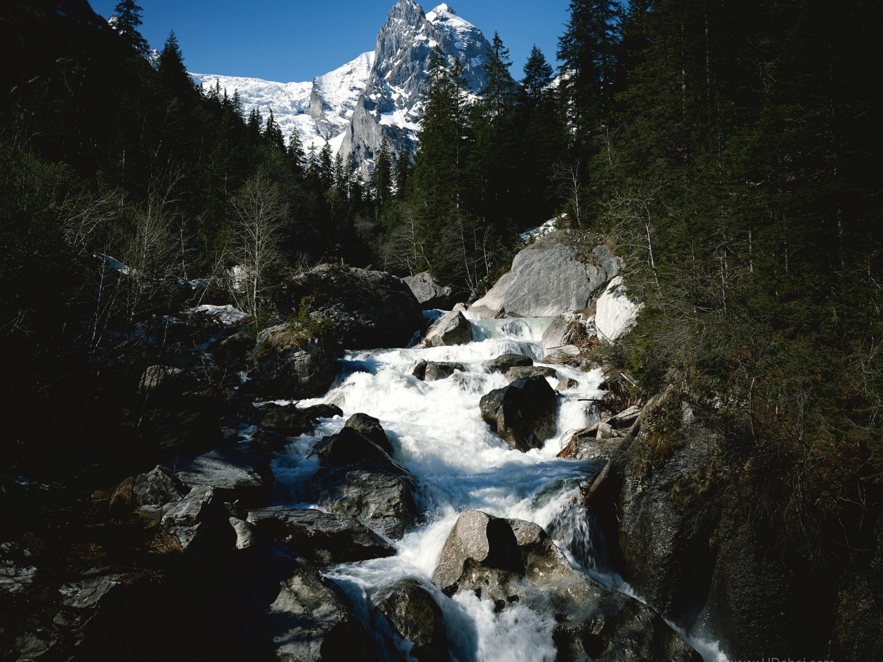 無料モバイル壁紙川, 山脈, 滝, 風景をダウンロードします。