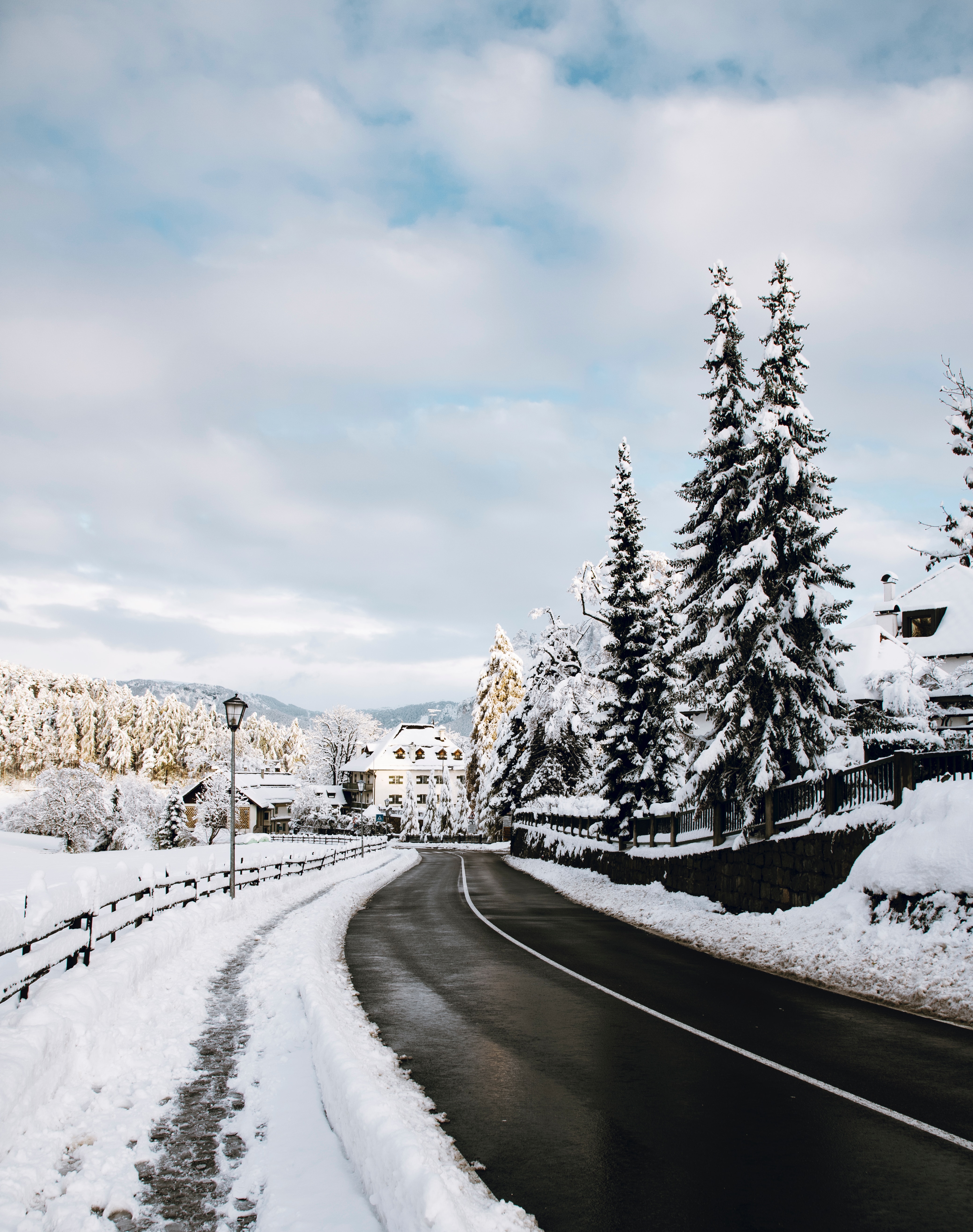 PCデスクトップに冬, 自然, 道路, 雪, 道画像を無料でダウンロード
