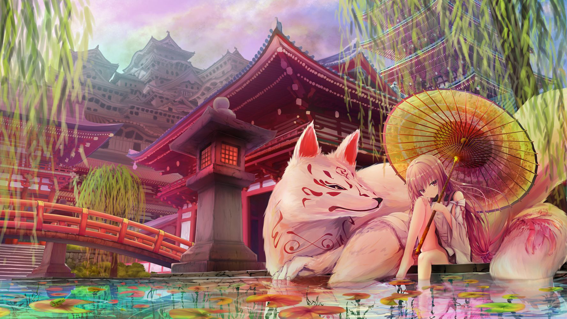 Laden Sie das Mädchen, Fuchs, Animes-Bild kostenlos auf Ihren PC-Desktop herunter