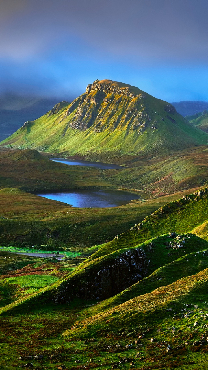 Скачати мобільні шпалери Пейзаж, Земля, Шотландія, Хілл, Острів Скай, Високогір'я безкоштовно.