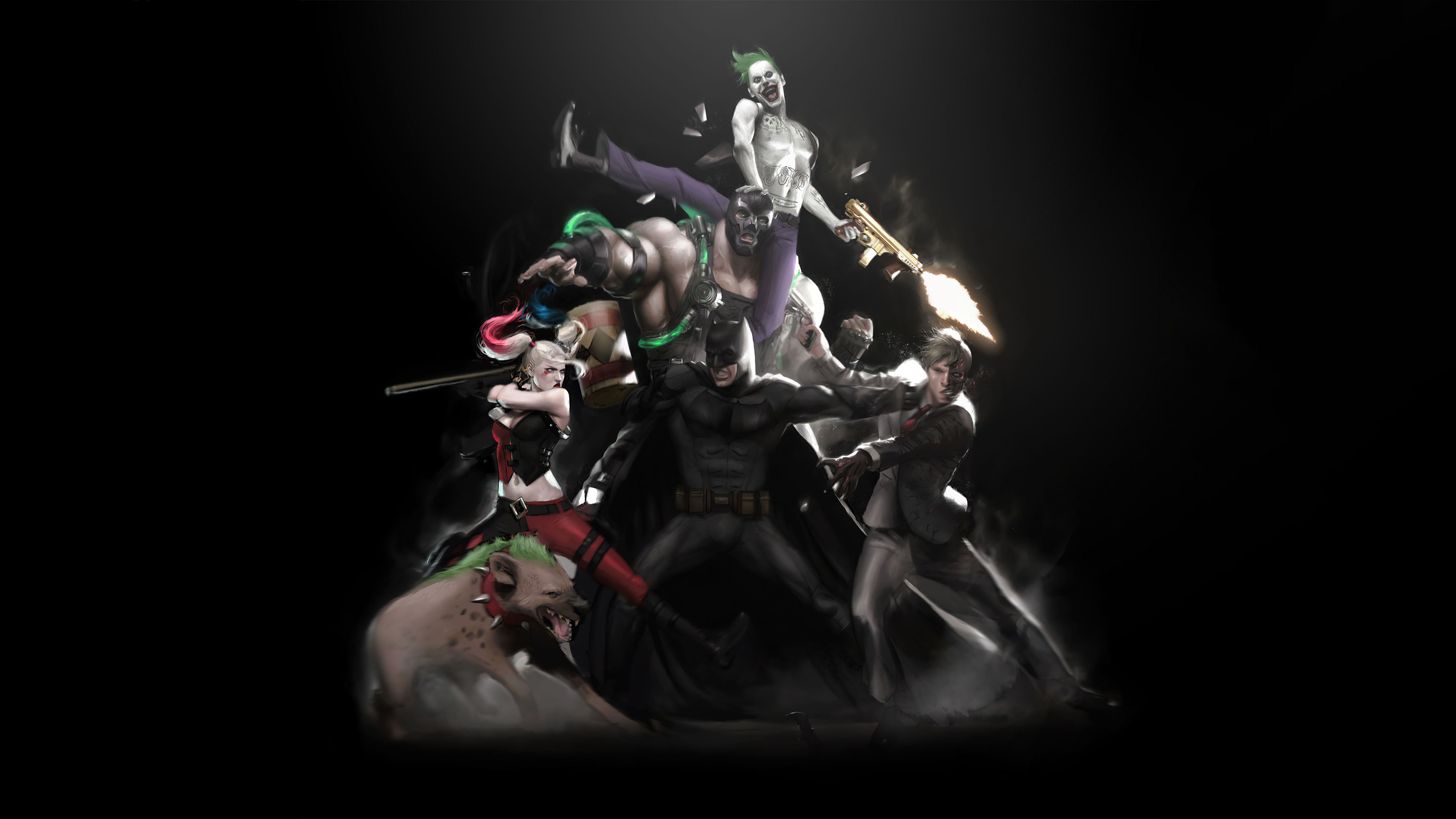 Free download wallpaper Batman, Joker, Comics, Harley Quinn, Dc Comics, Two Face, Bane (Dc Comics) on your PC desktop