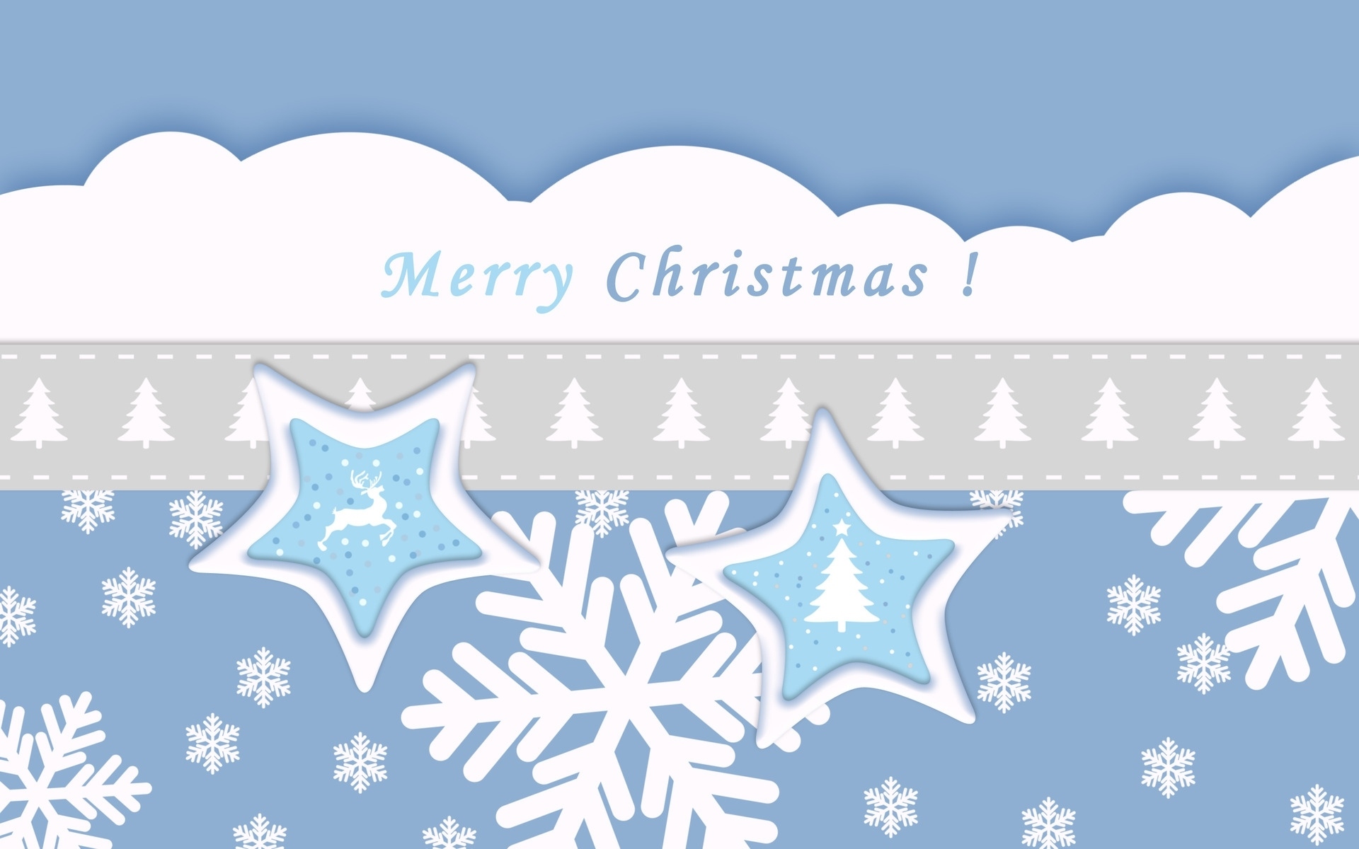 Скачать обои бесплатно Снежинки, Рождество, Синий, Звёзды, Праздничные, С Рождеством картинка на рабочий стол ПК