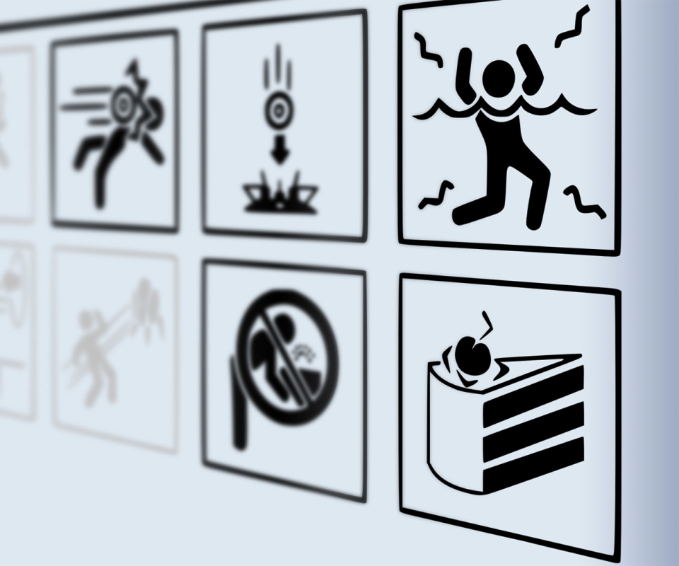 video game, portal, warning, cake, portal (video game)
