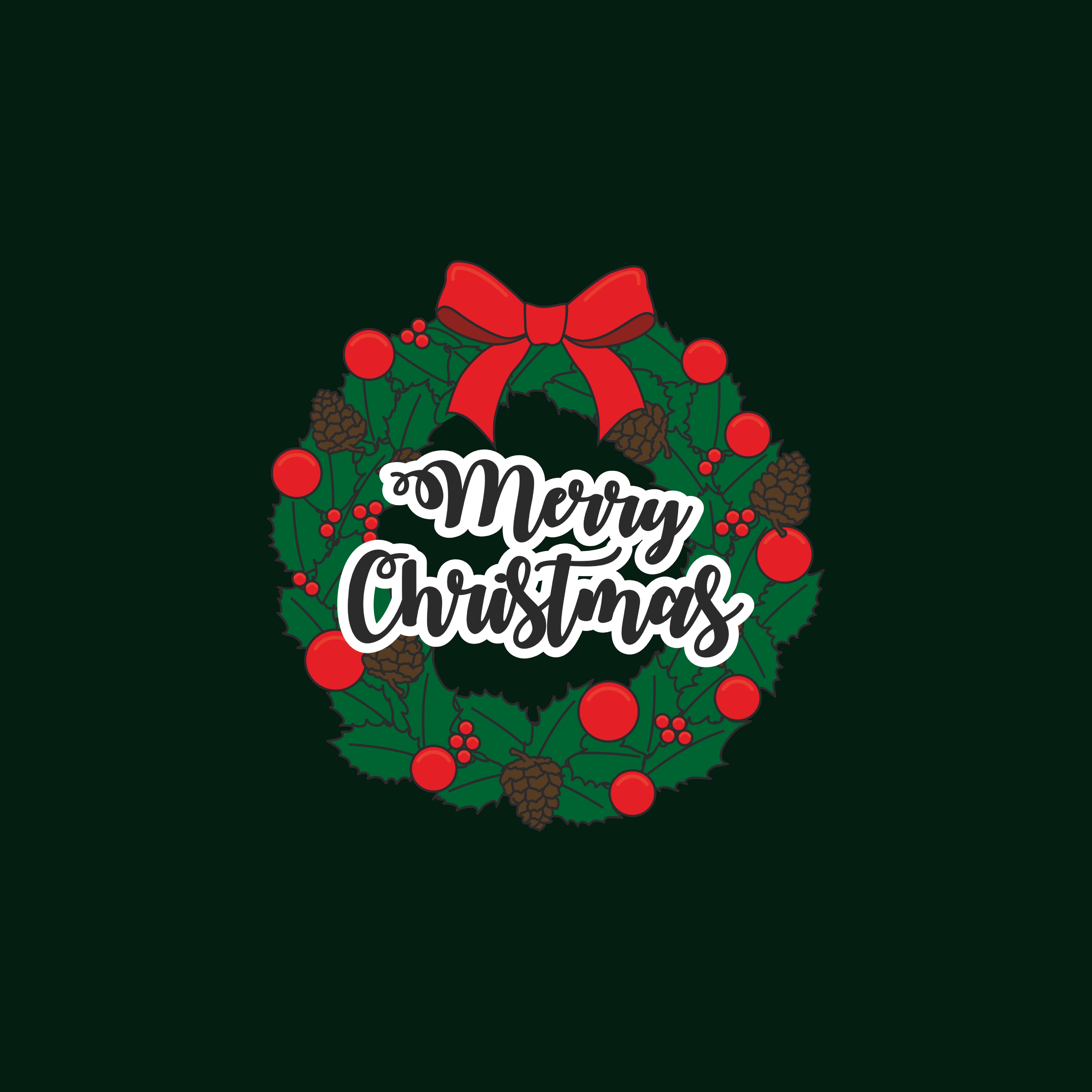 Download mobile wallpaper Christmas, Wreath, Holidays, New Year, Vector for free.
