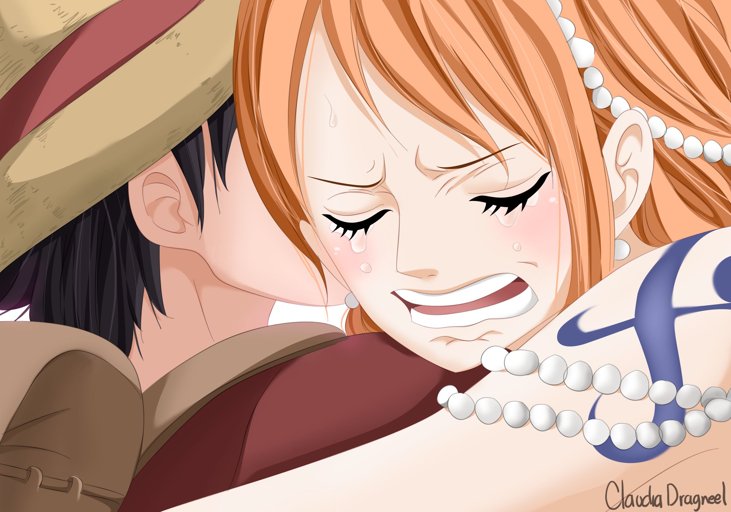 Handy-Wallpaper Animes, One Piece, Affe D Luffy, Nami (Einteiler) kostenlos herunterladen.