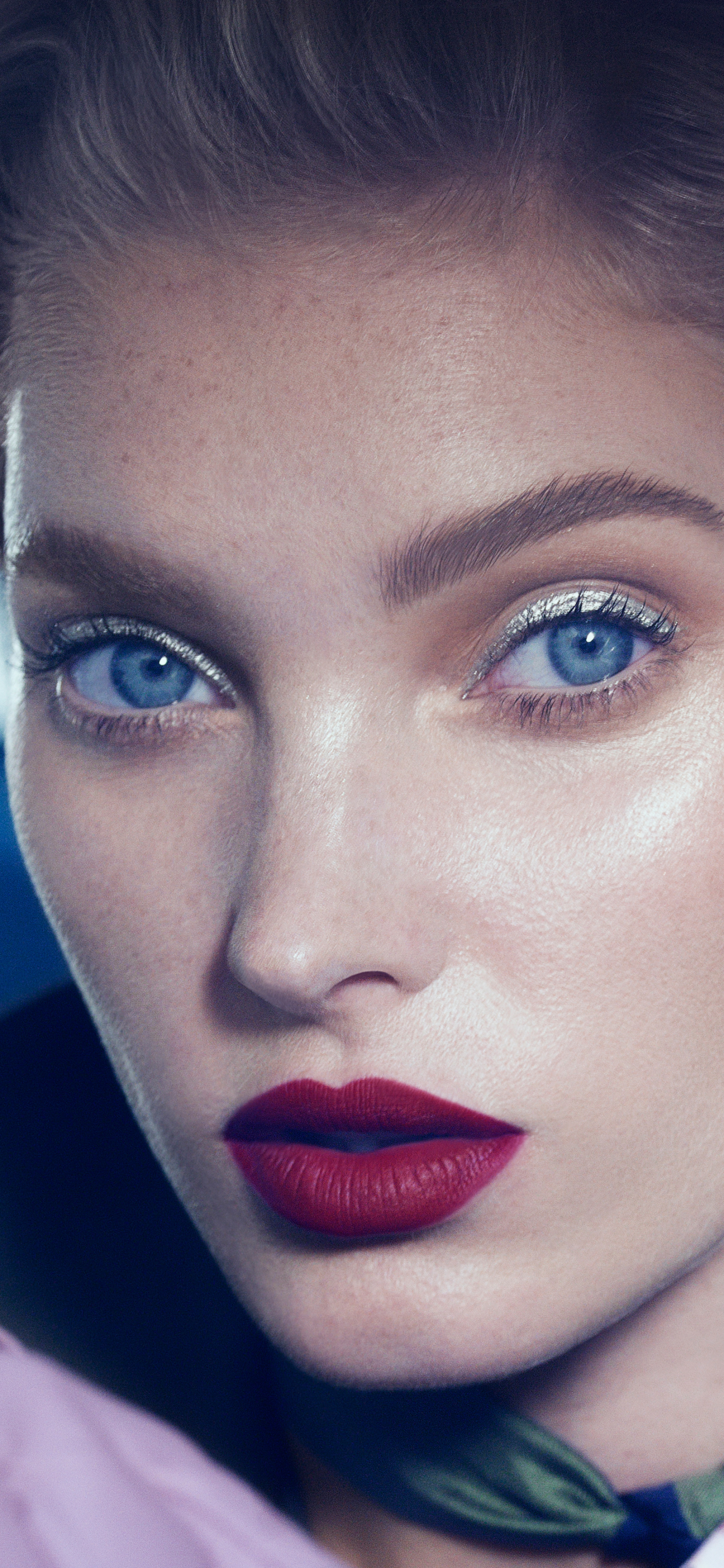 Download mobile wallpaper Face, Model, Blue Eyes, Celebrity, Lipstick, Elsa Hosk, Swedish for free.