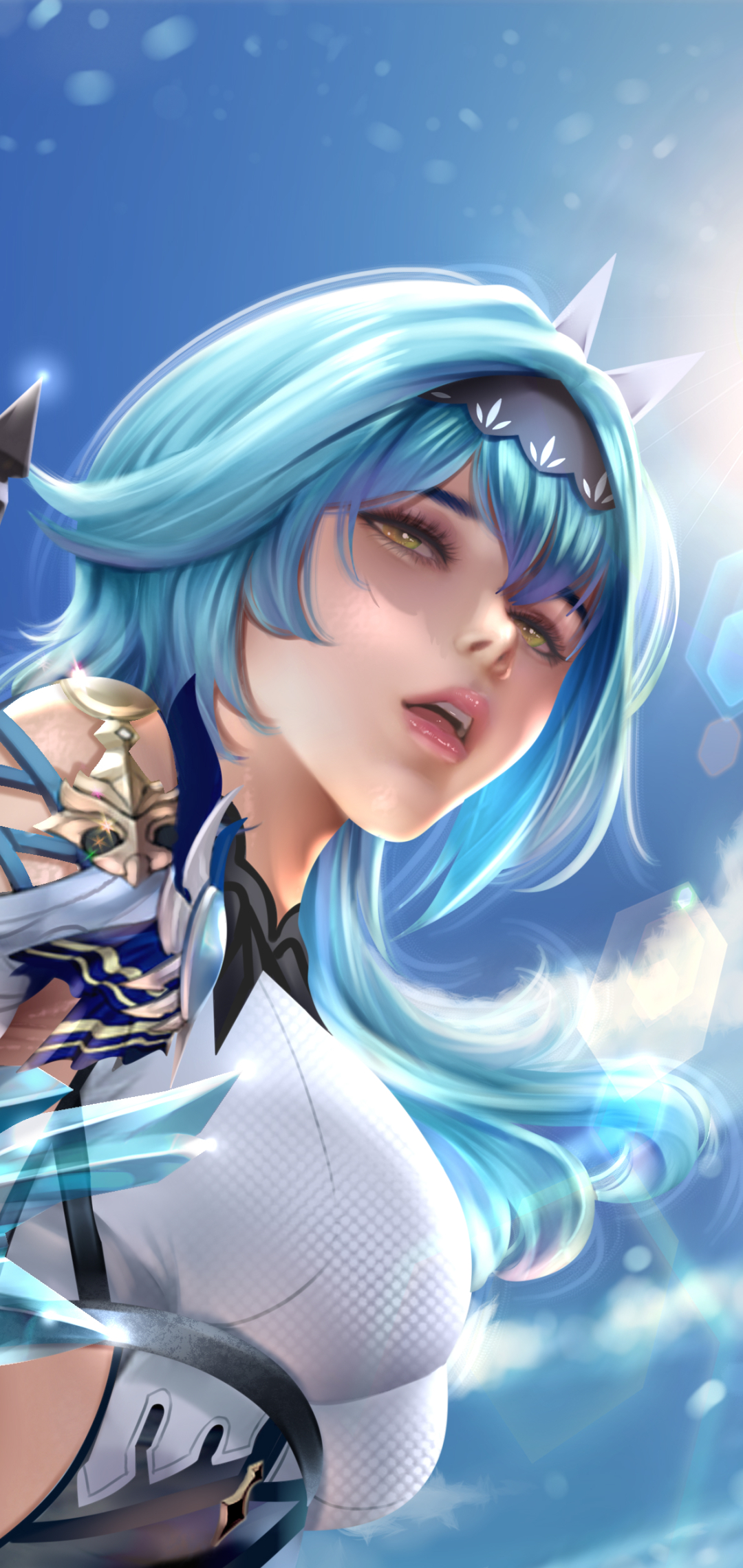 Download mobile wallpaper Blue Hair, Video Game, Genshin Impact, Eula (Genshin Impact) for free.