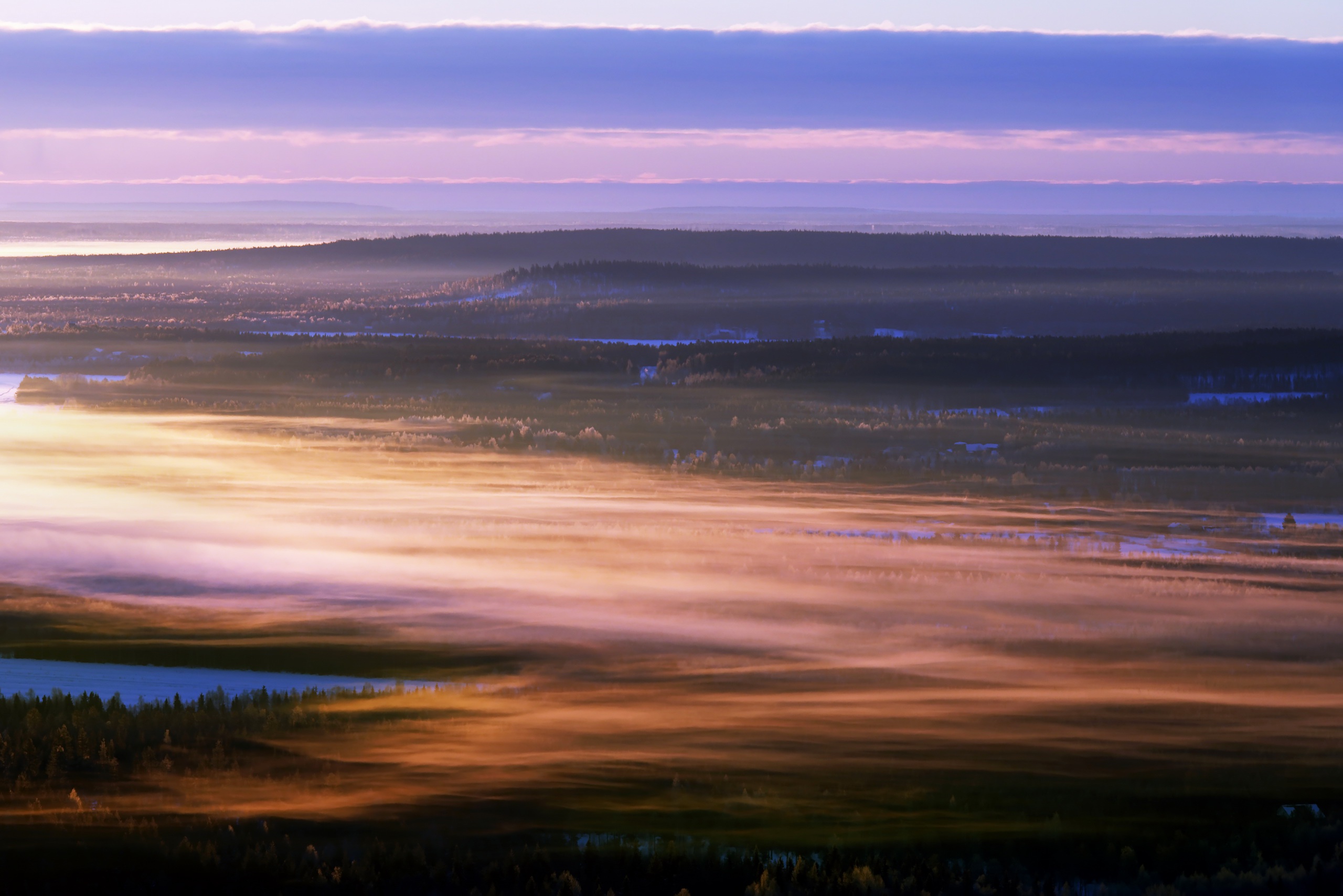 Handy-Wallpaper Landschaft, Natur, Horizont, Nebel, Erde/natur kostenlos herunterladen.