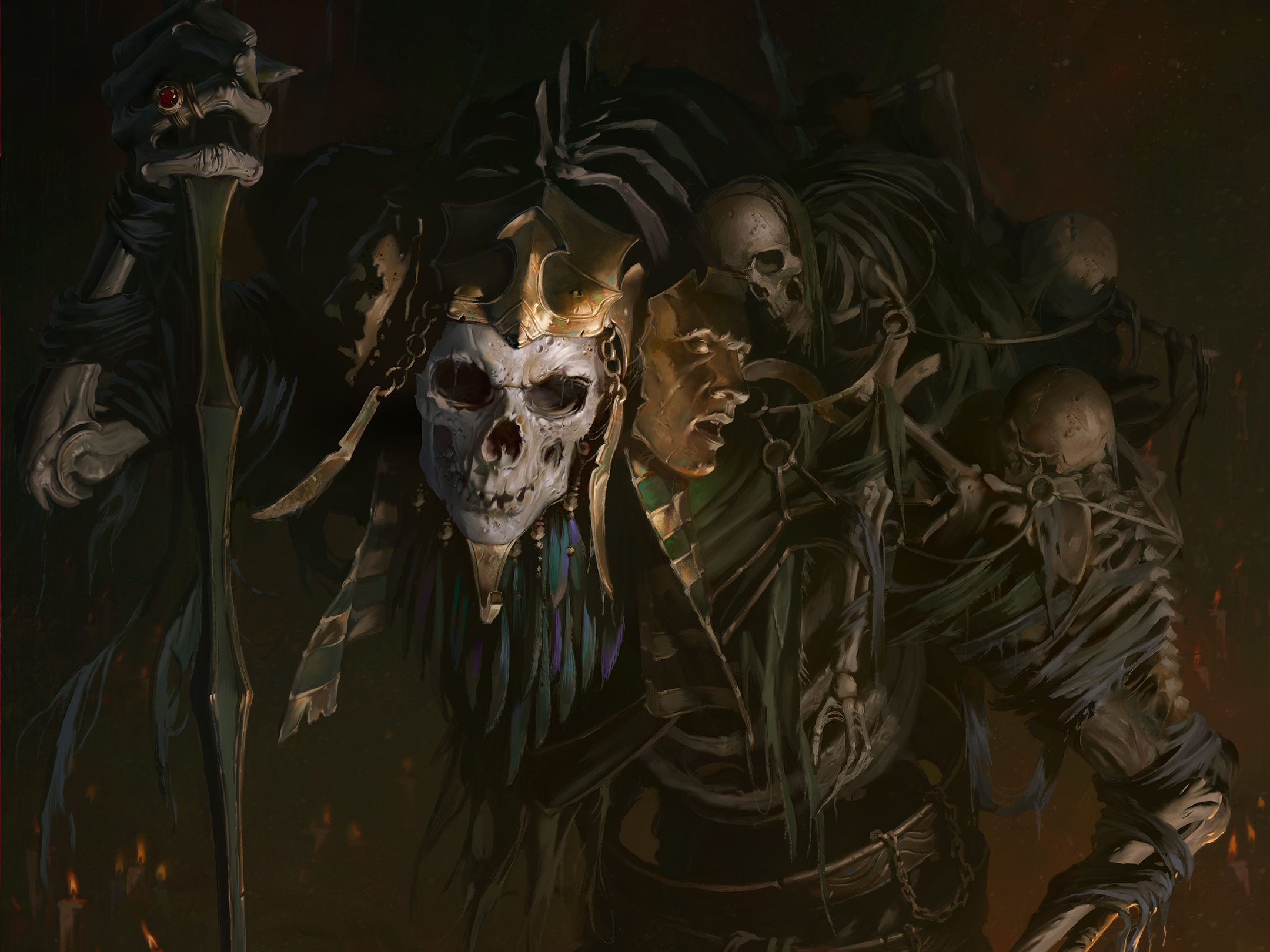 video game, diablo immortal, skeleton, skull