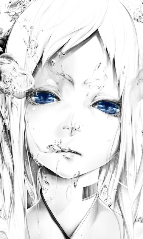Download mobile wallpaper Anime, Girl, Face, Bubble, Blue Eyes for free.
