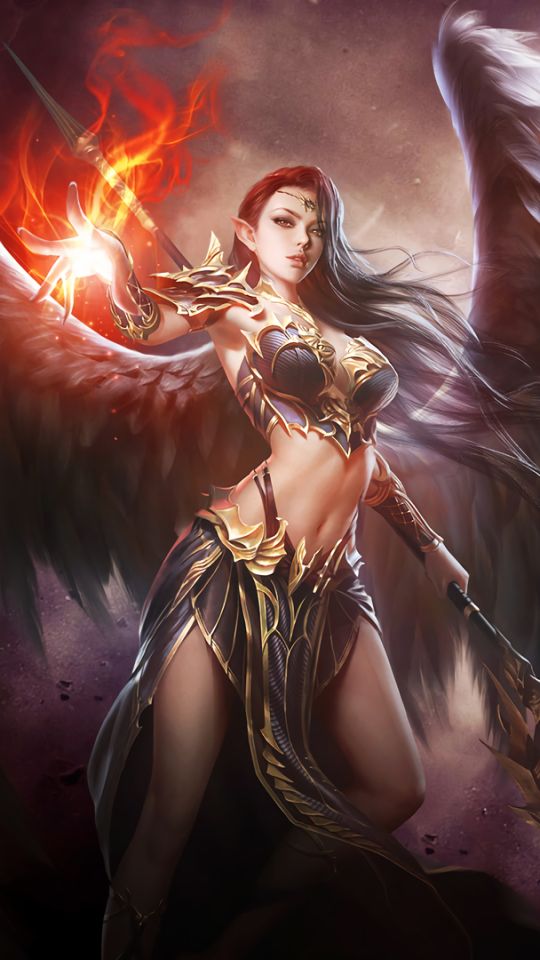 Download mobile wallpaper Fantasy, Wings, Angel Warrior for free.