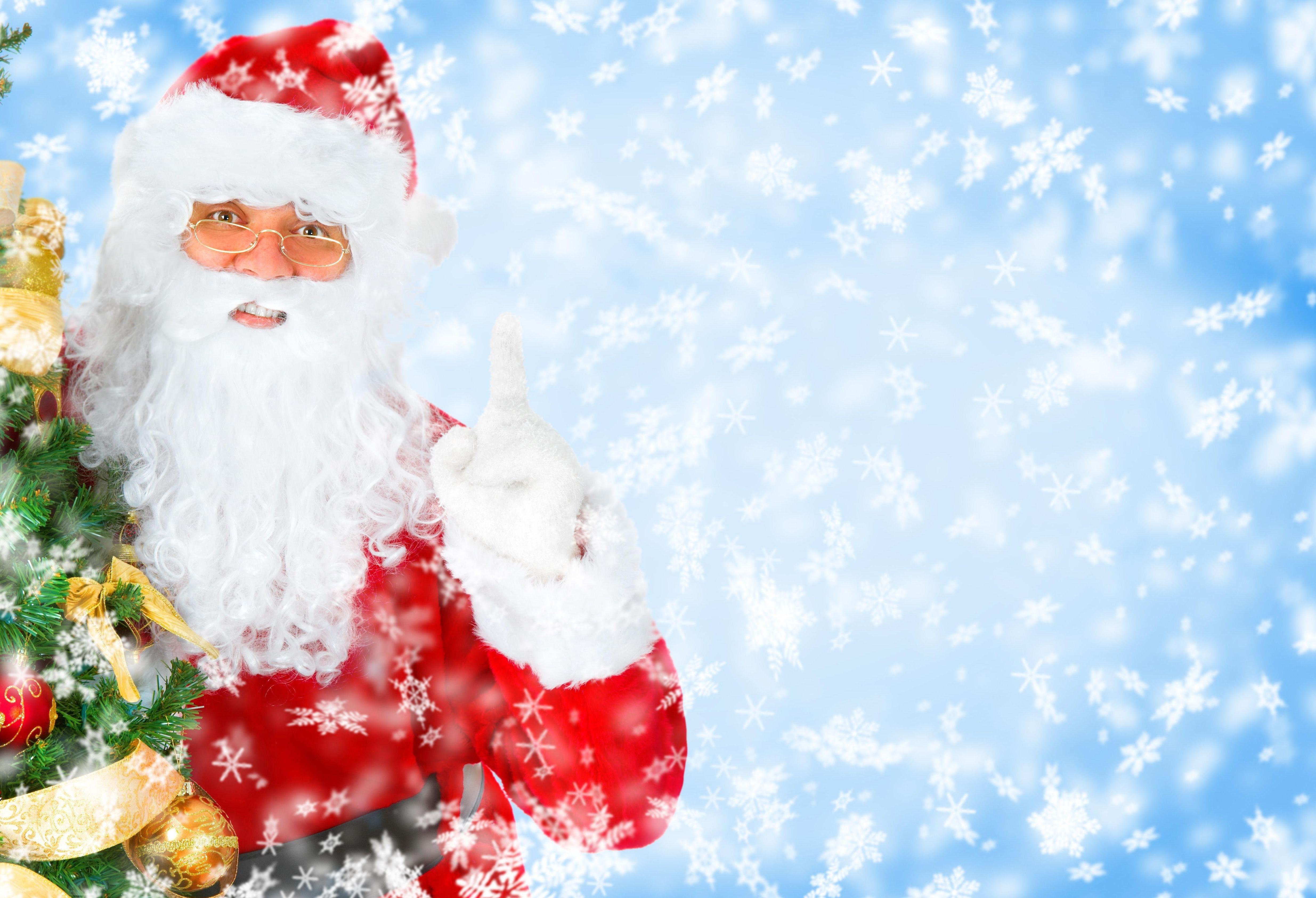 Download mobile wallpaper Christmas, Holiday, Snowflake, Santa for free.