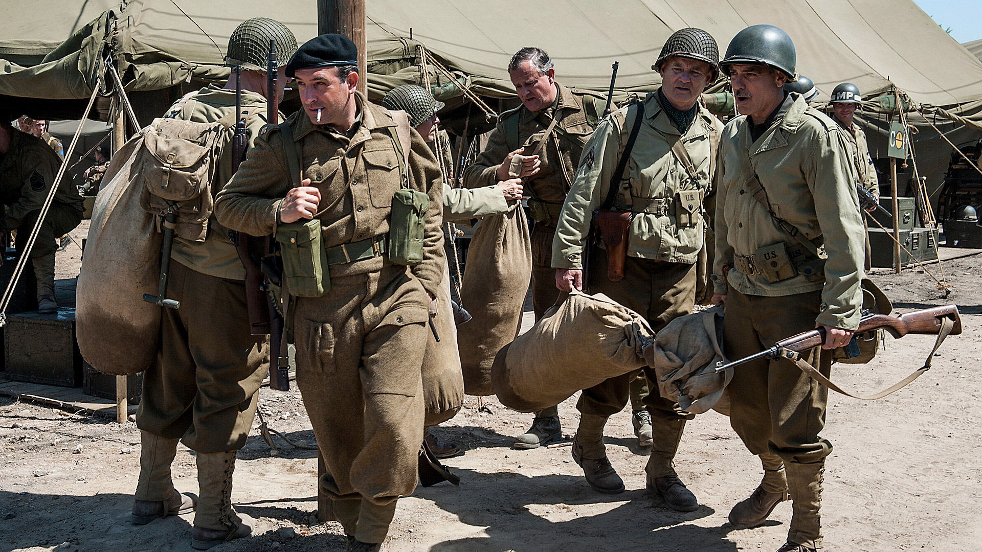 692065 Bild herunterladen filme, monuments men: ungewöhnliche helden, bill murray, george clooney, jean dujardin - Hintergrundbilder und Bildschirmschoner kostenlos