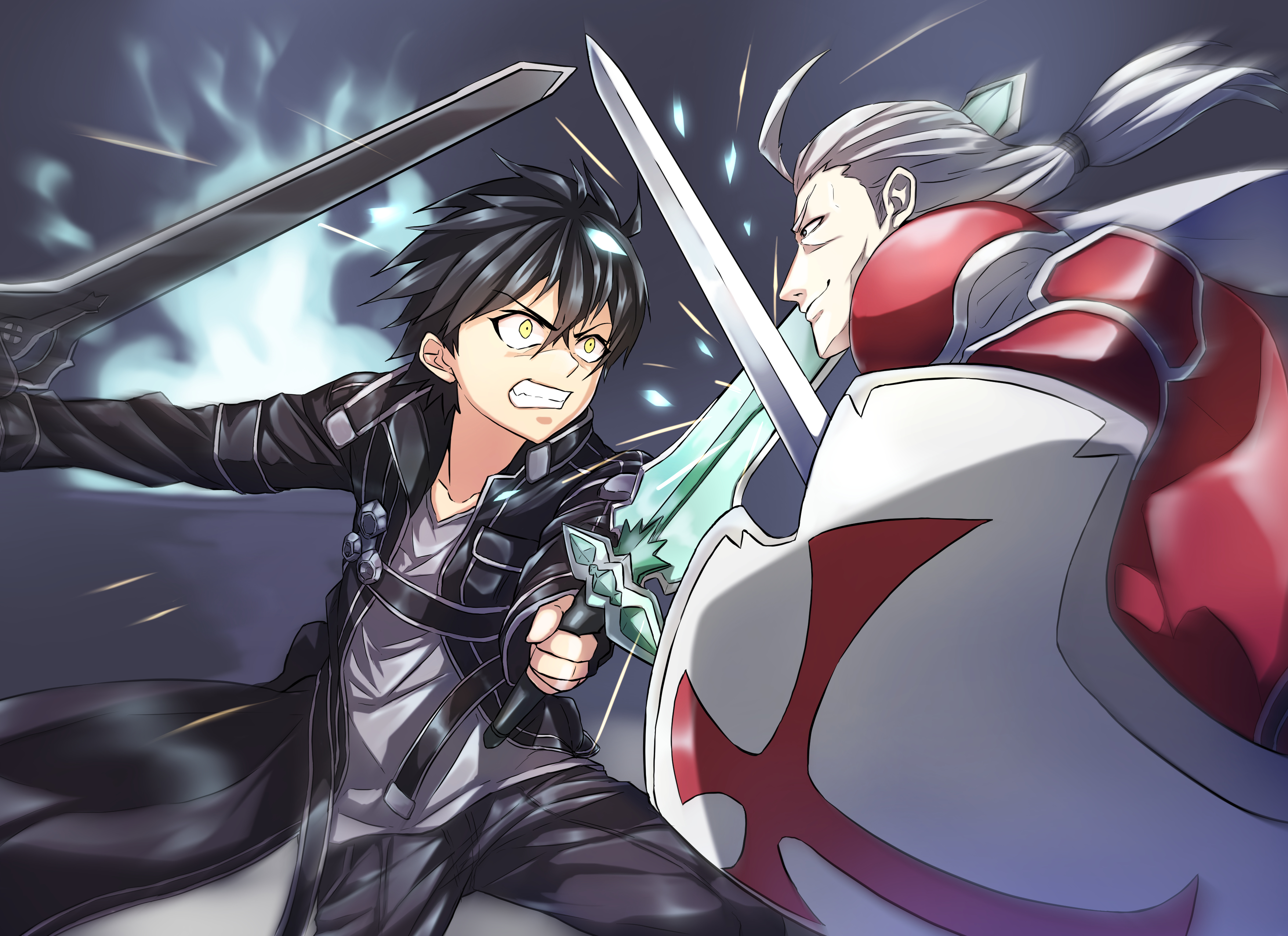 Laden Sie das Animes, Sword Art Online, Kirito (Schwertkunst Online), Kazuto Kirigaya, Heathcliff (Schwertkunst Online), Kayaba Akihiko-Bild kostenlos auf Ihren PC-Desktop herunter