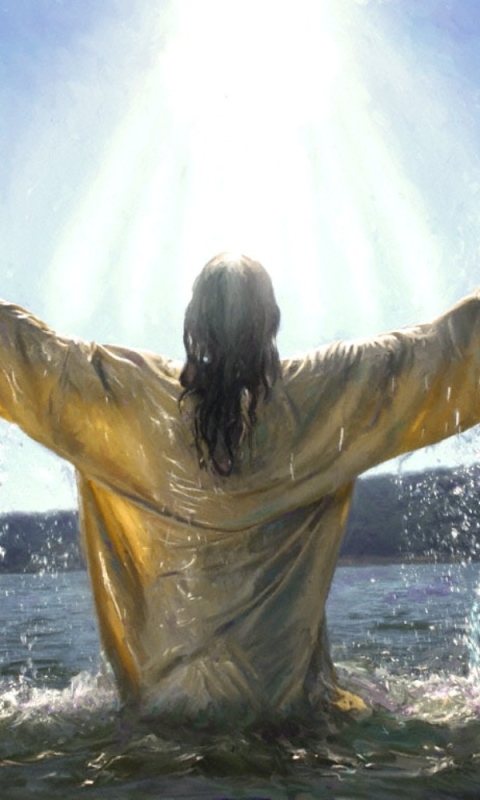 Download mobile wallpaper Jesus, God, Religious, Christian, Baptism for free.