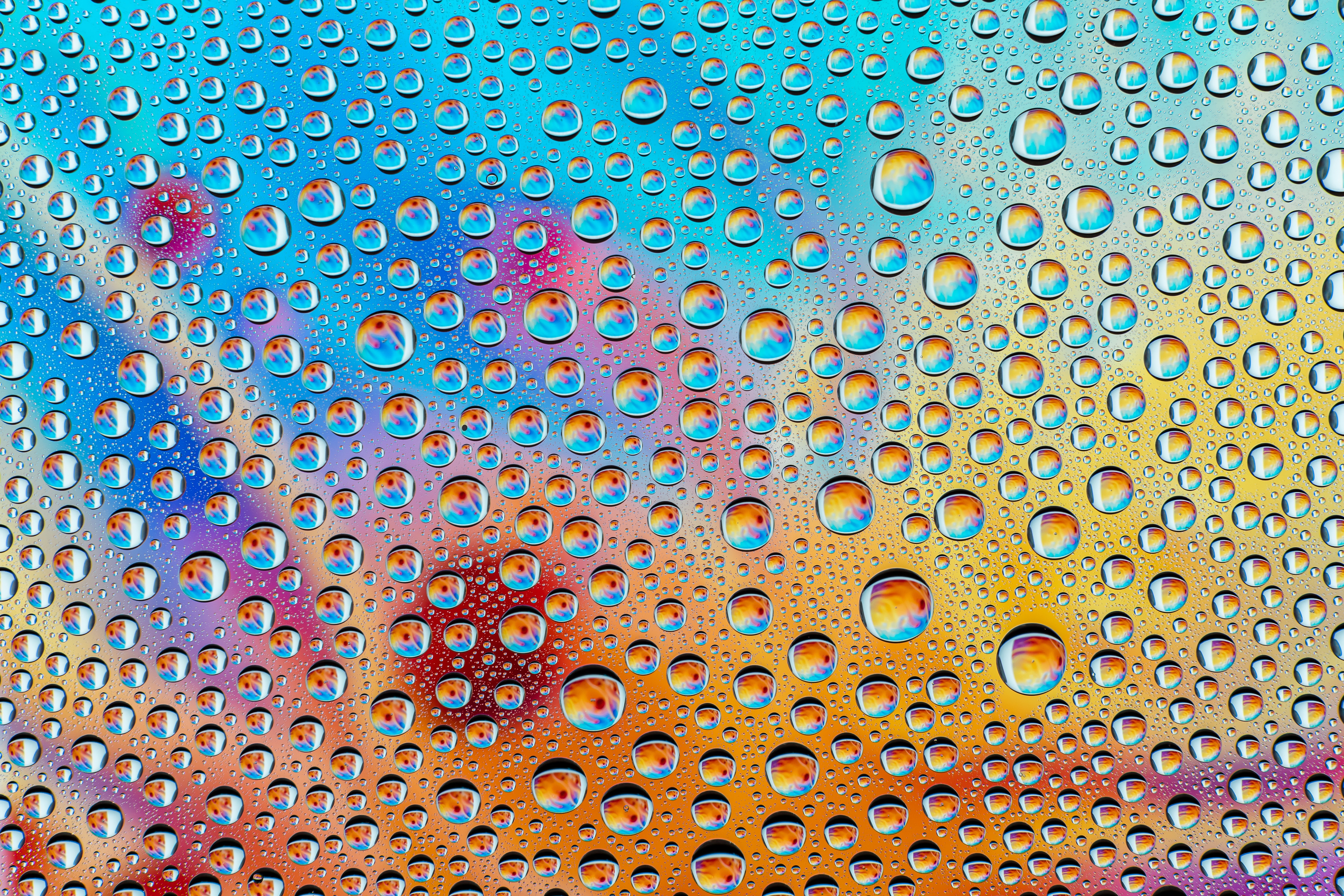 Free download wallpaper Water, Motley, Form, Abstract, Drops, Multicolored on your PC desktop