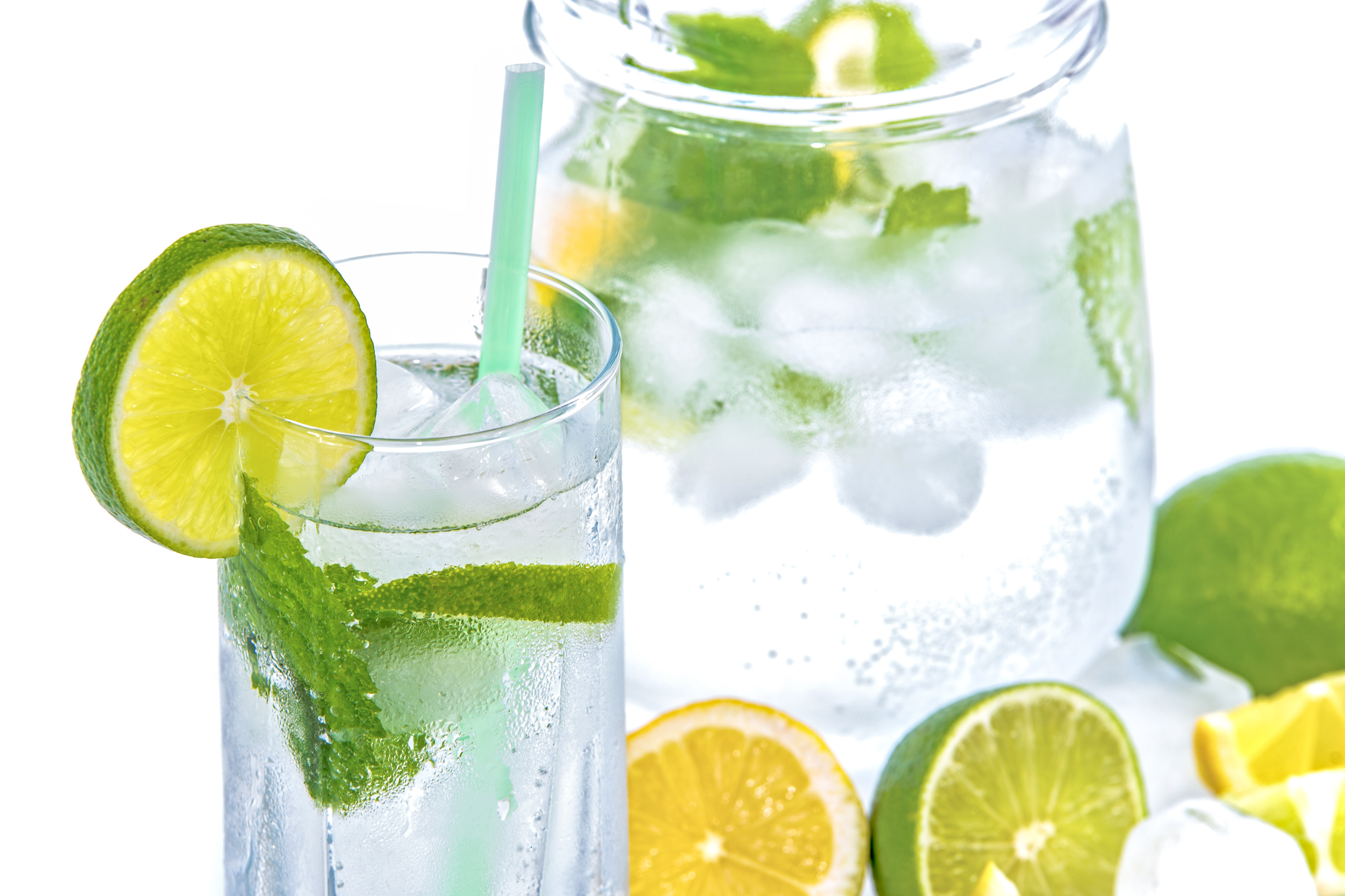 Download mobile wallpaper Water, Food, Lime, Glass, Drink for free.