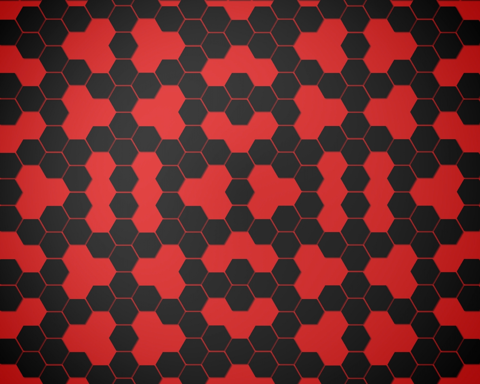 Скачать обои бесплатно Красный, Черный, Чёрный, Шестиугольник, Абстрактные, Шаблон картинка на рабочий стол ПК