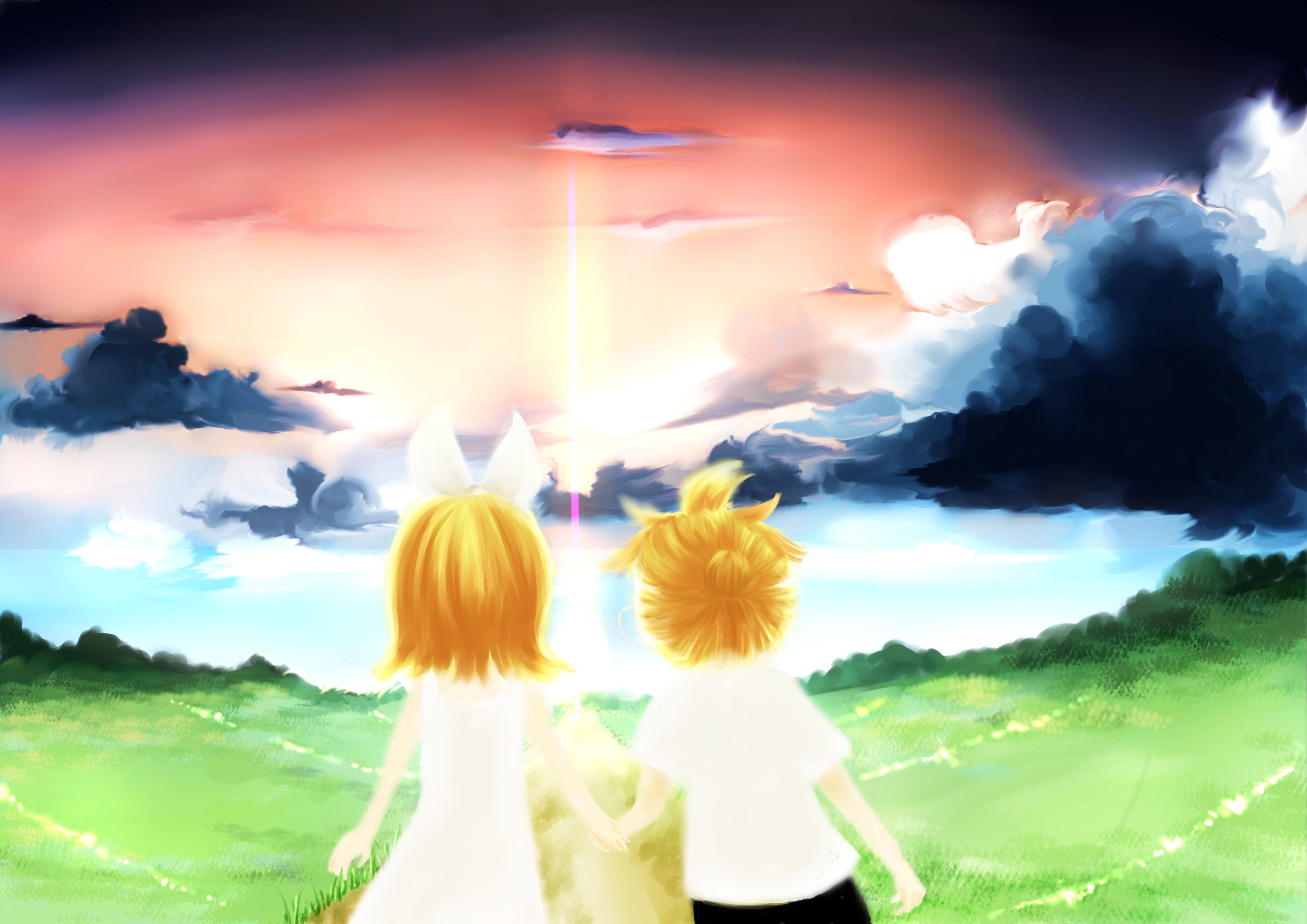 Download mobile wallpaper Anime, Vocaloid, Rin Kagamine, Len Kagamine for free.