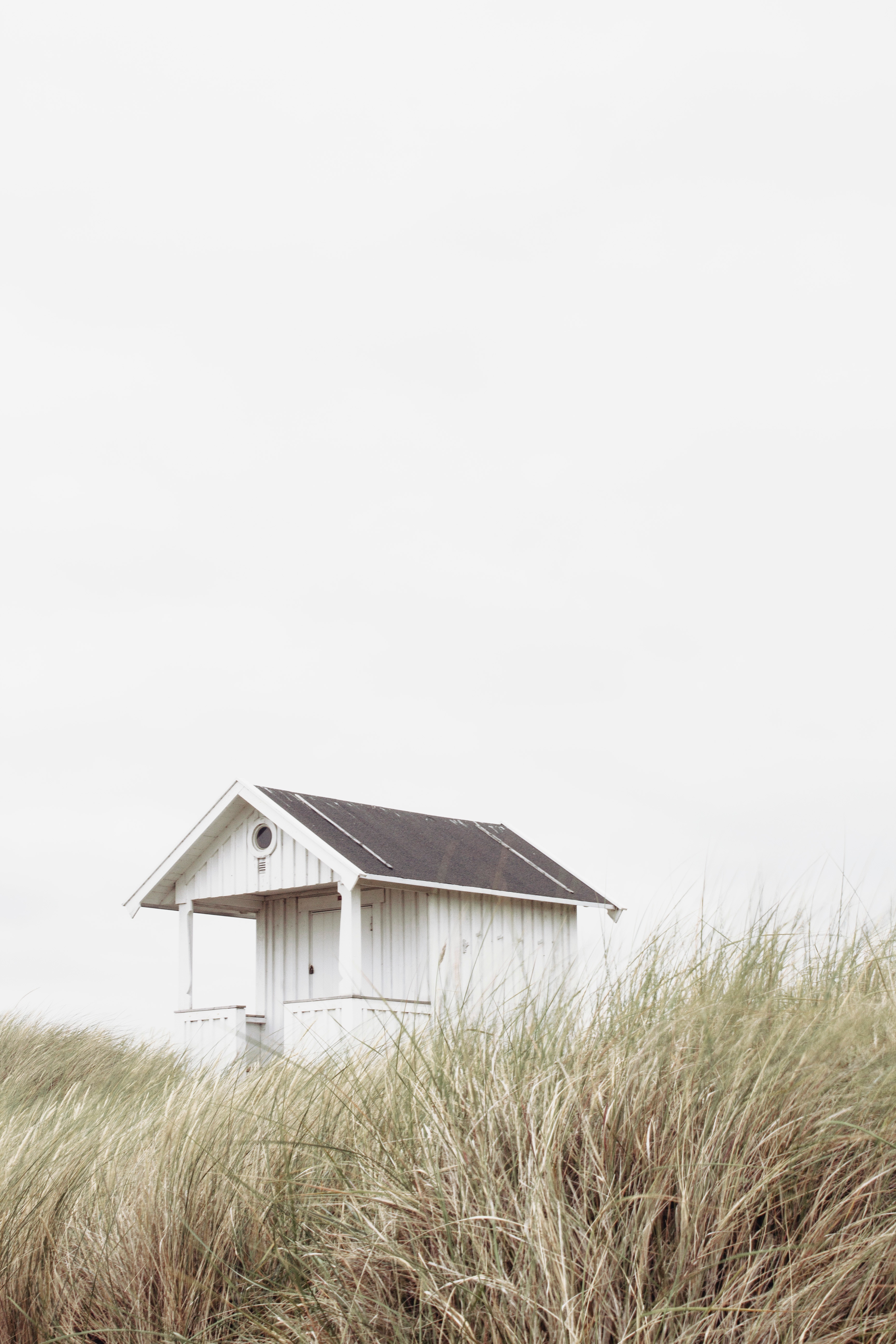 minimalism, alone, lodge, grass, small house, lonely, harmony