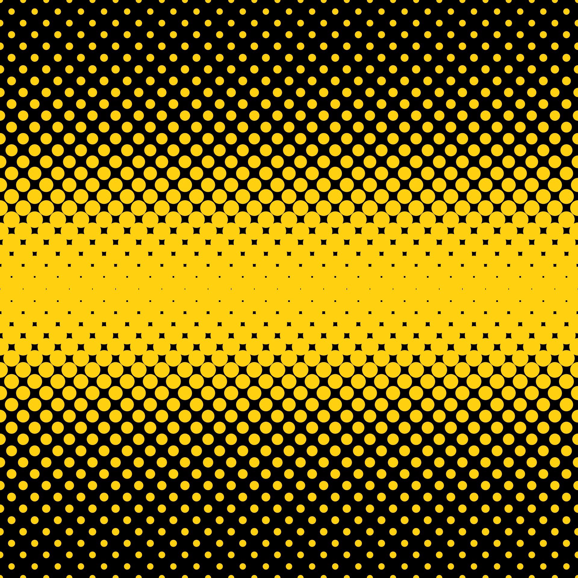 115766 скачать картинку полутон, круги, текстуры, черный, точки, желтый - обои и заставки бесплатно