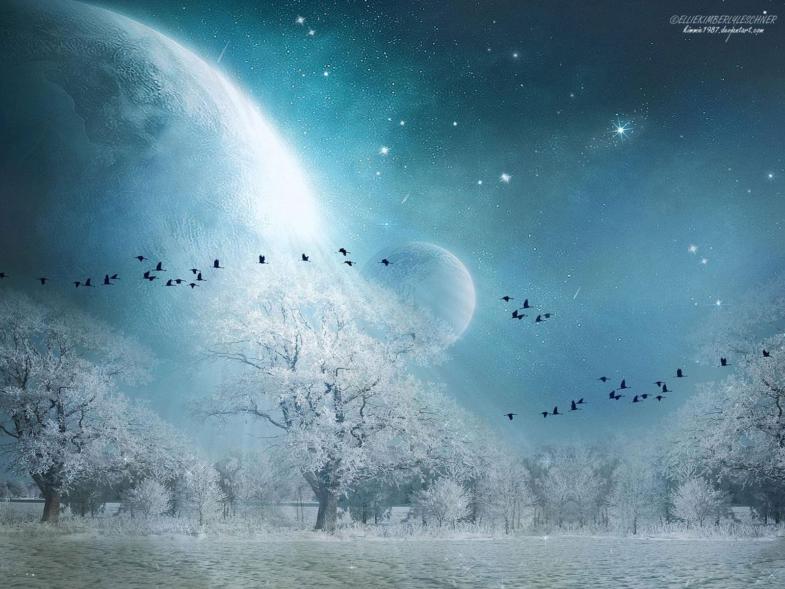 Handy-Wallpaper Landschaft, Winter, Science Fiction kostenlos herunterladen.