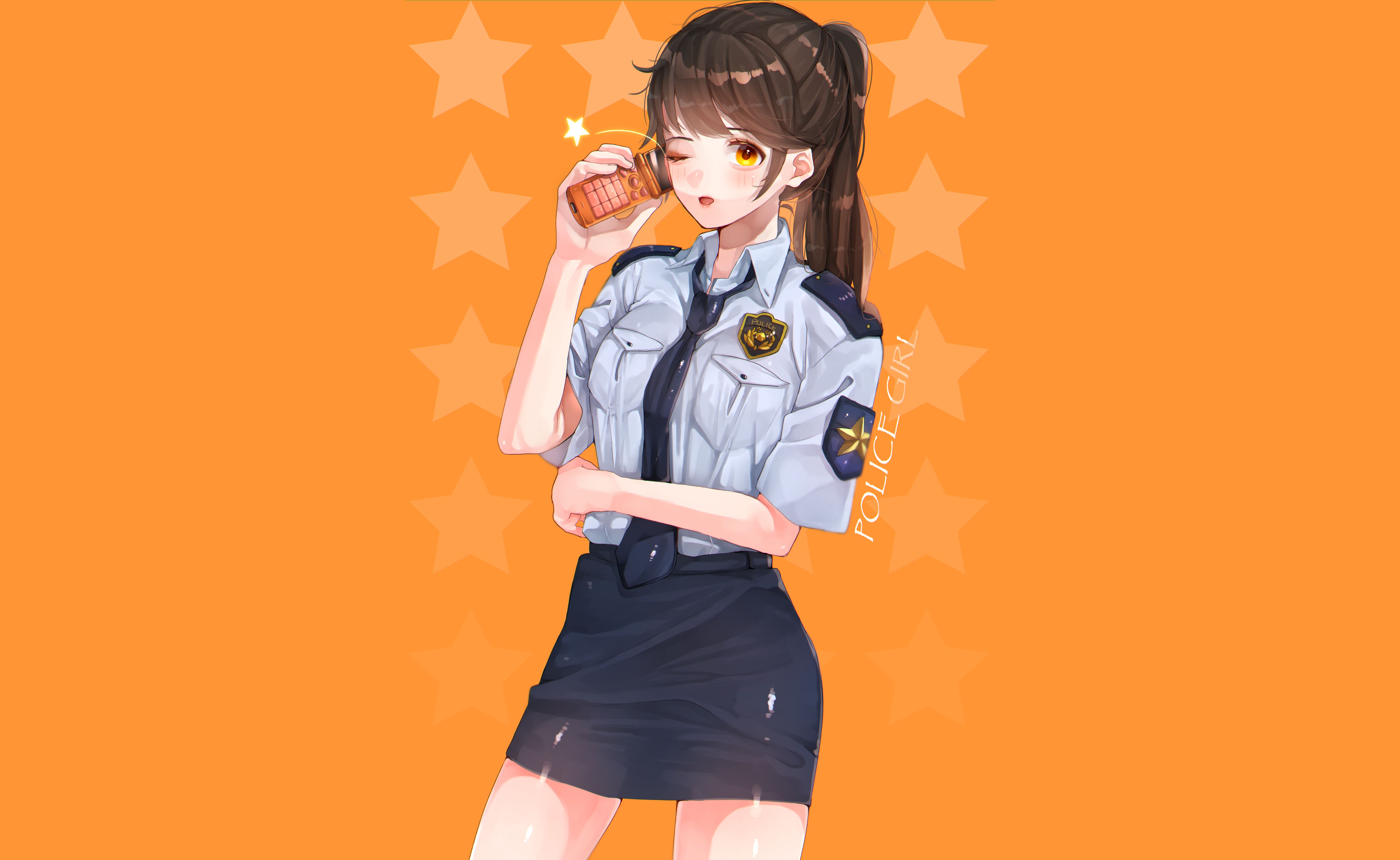 Download mobile wallpaper Anime, Girl, Police for free.